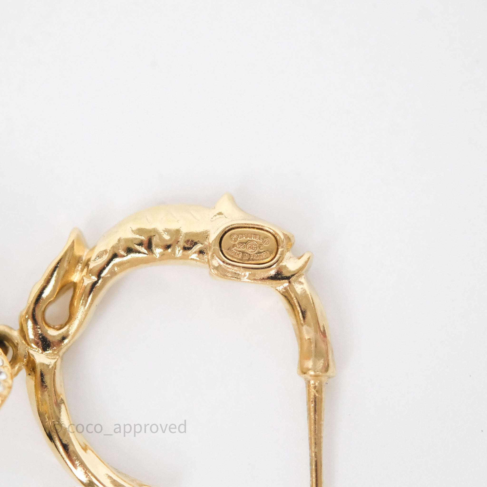 Chanel CC Crystal Hoop Earrings Gold Tone 23C - Luxury Fashion Jewelry for Women | Perfect for Parties, Weddings & Special Occasions