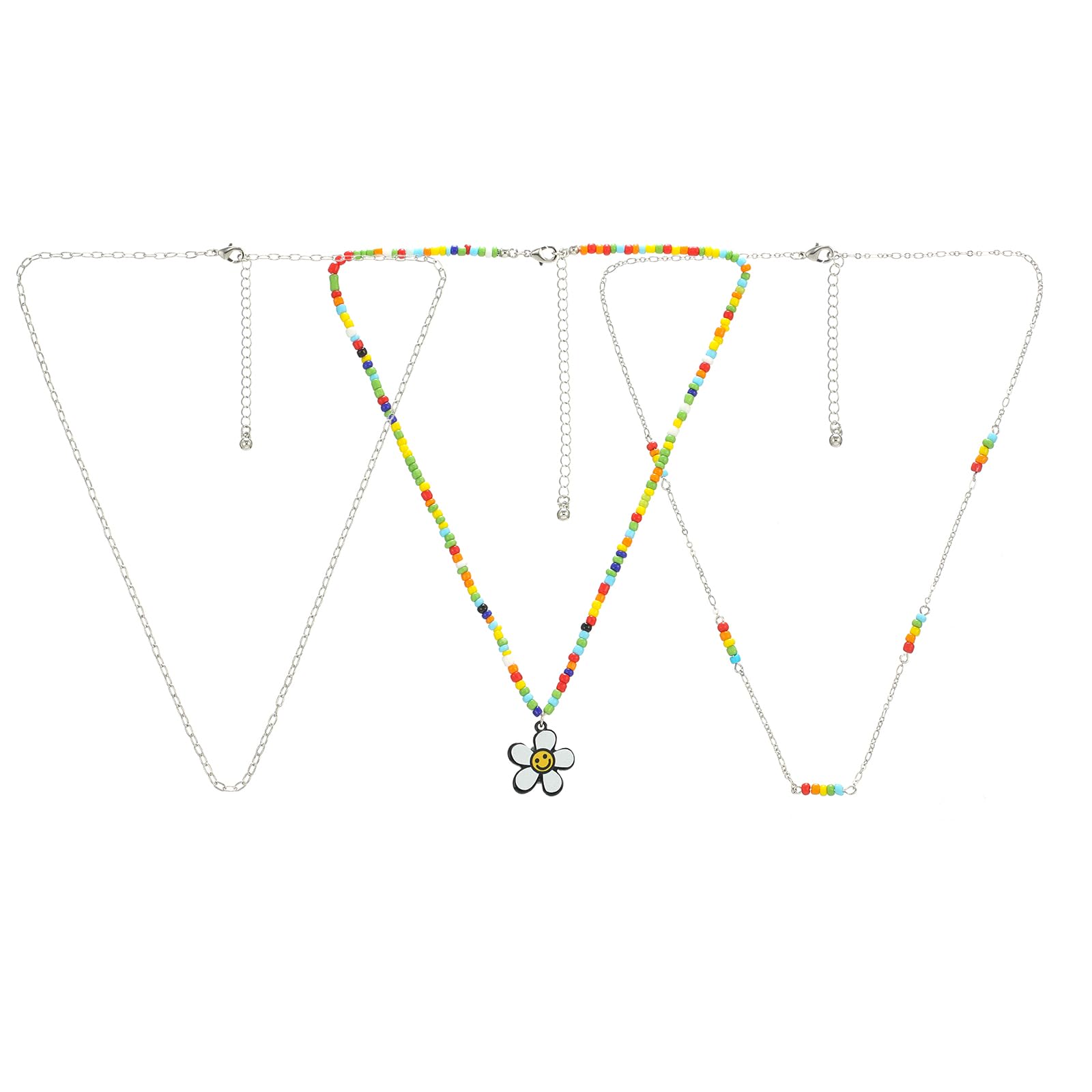 Madison Tyler Pride Rainbow Pendant Necklace - LGBTQ+ Rainbow Beaded Layered Jewelry for Men & Women | Braided Chain Gay Pride Accessories for Everyday Wear, Pride Month & Special Occasions
