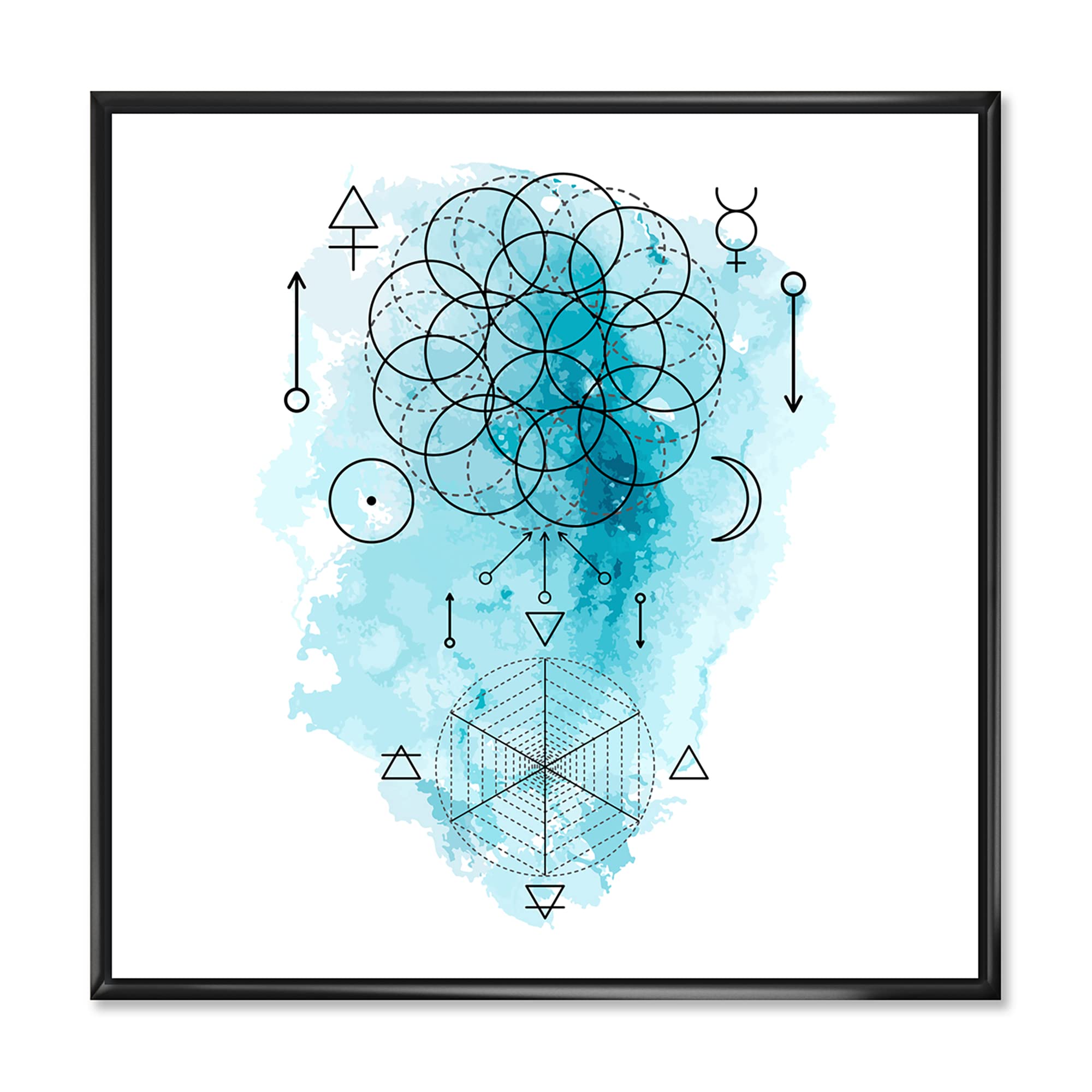 Alchemy & Sacred Geometry Wall Art Print - Bohemian Eclectic Framed Canvas Decor for Living Room, Bedroom & Office | Spiritual Home Decor Gift