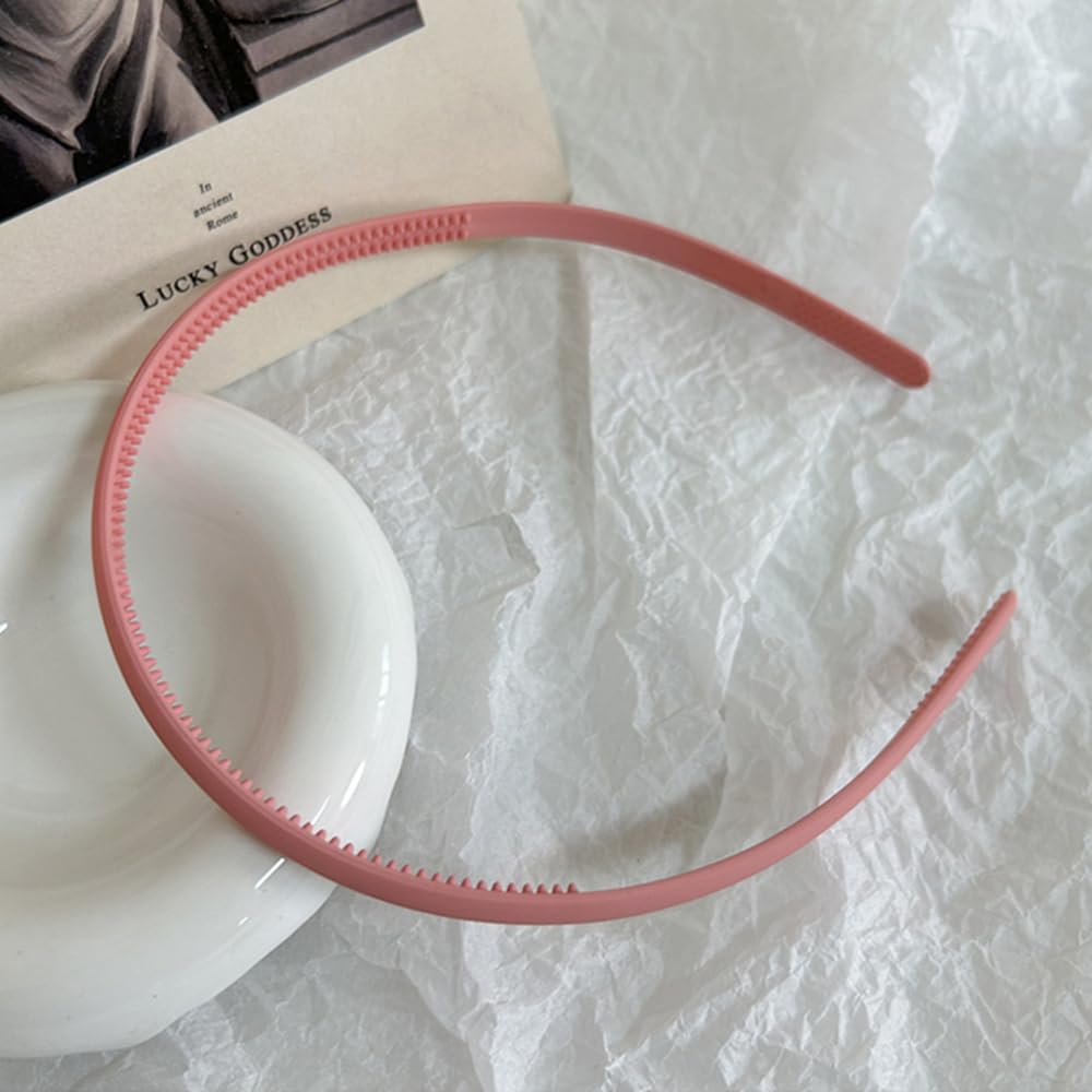 Elegant Slim Pink Alice Hair Bands for Women & Girls - Soft Headband Hair Accessories for School, Work & Everyday Wear