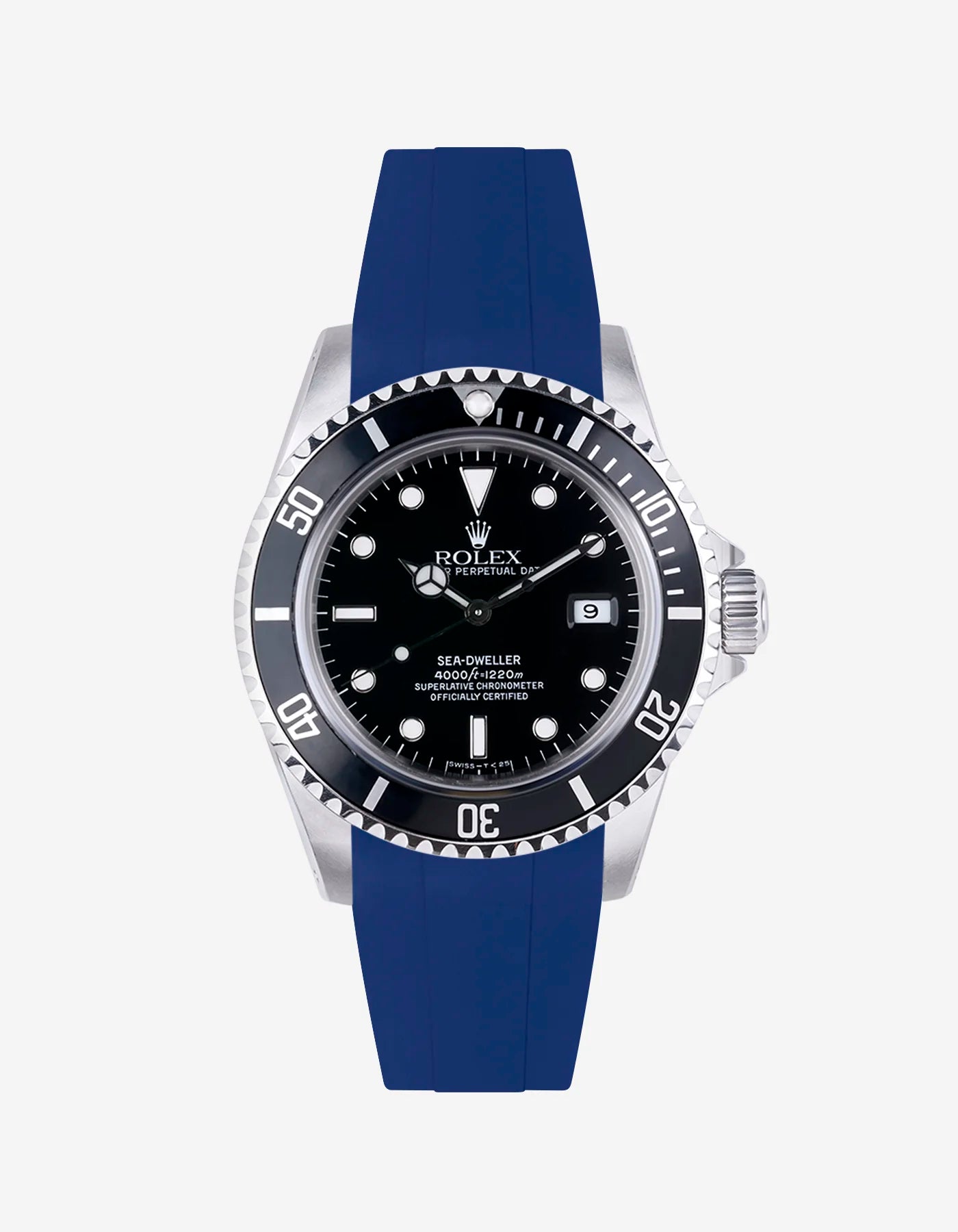 High-Quality FKM Rubber Watch Strap with Original Clasp for Rolex Sea Dweller 16600 - Durable, Comfortable & Waterproof for Diving, Swimming & Outdoor Activities