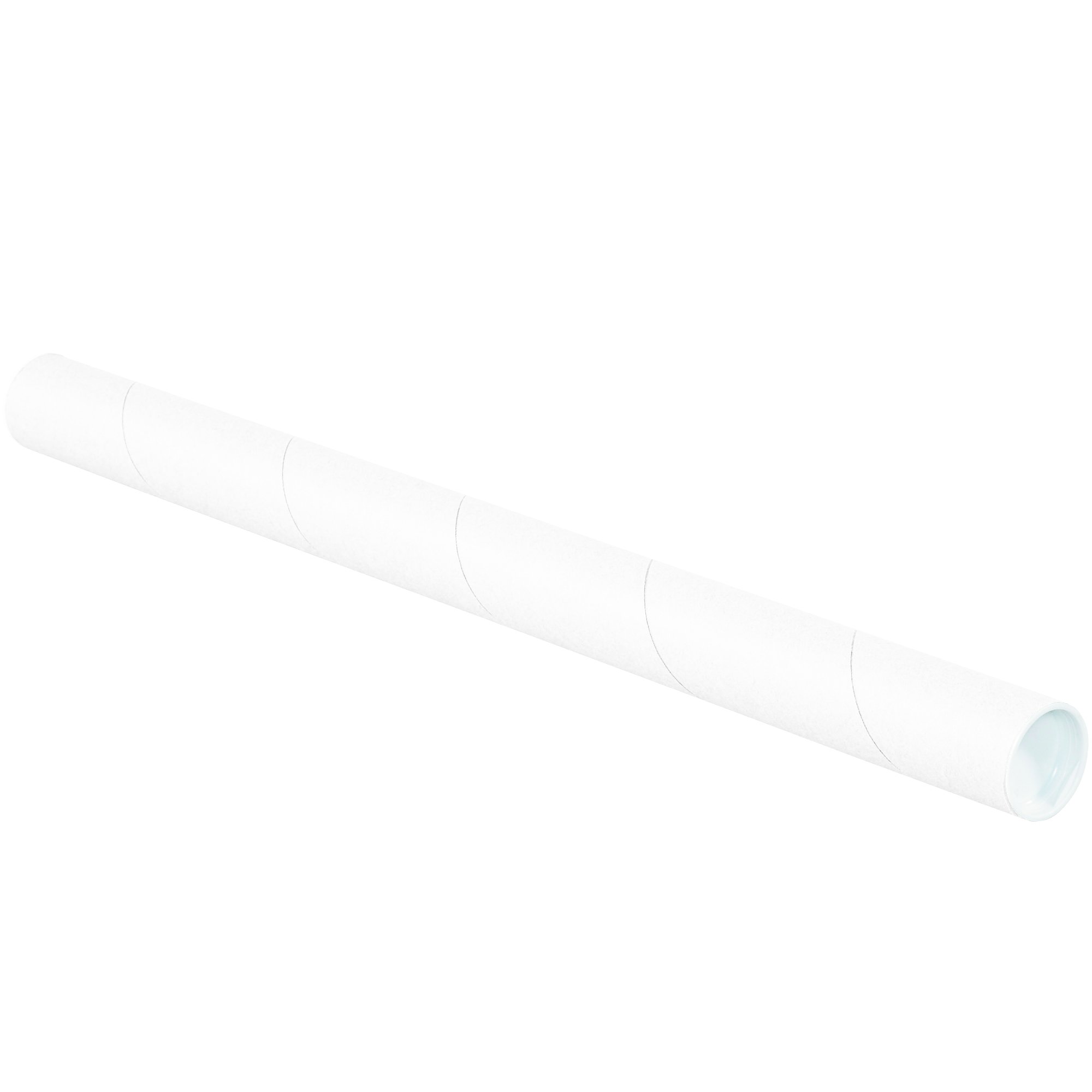 SNP1530W White Mailing Tubes with Caps - 1.5