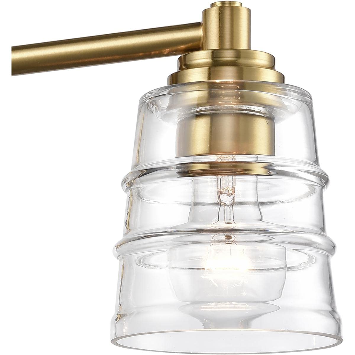 Elk Home Pulsate 4-Light Vanity Light - Satin Brass Finish with Clear Glass, Transitional Style Bathroom Lighting for Modern & Classic Decor