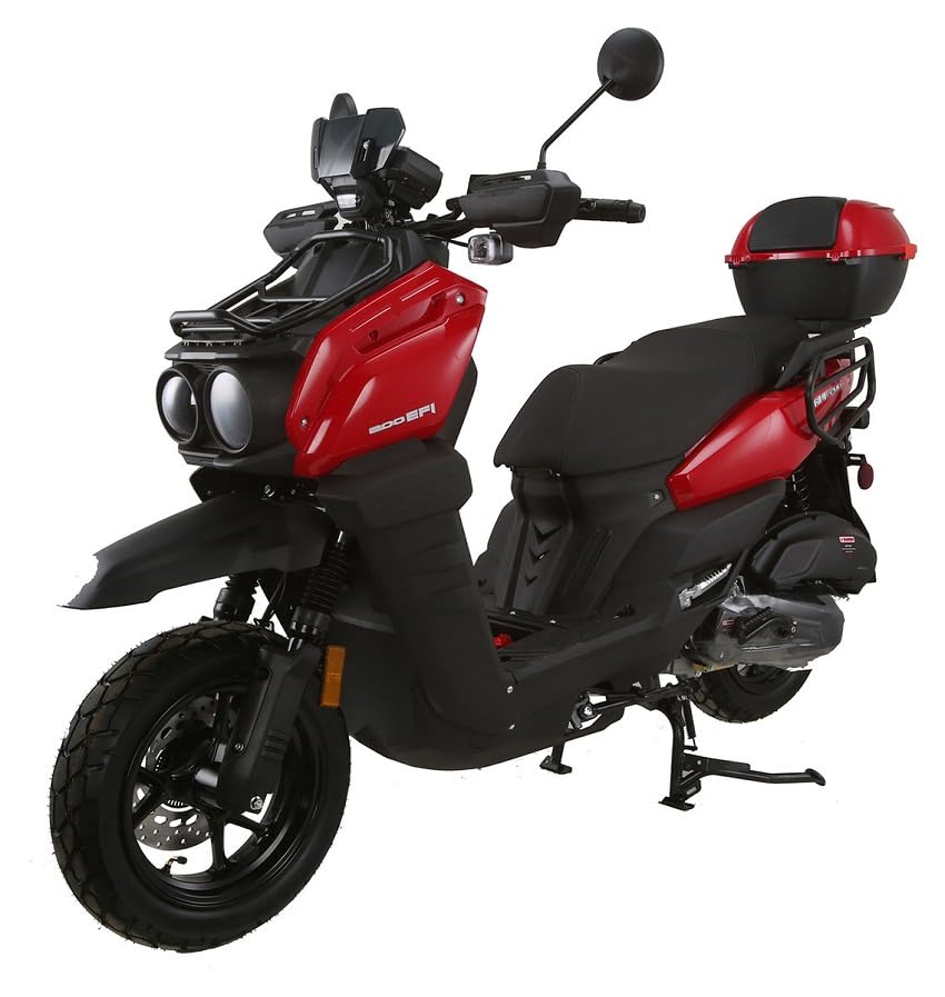 Vitacci TANK 200 EFI Scooter - 200cc Fully Automatic Motorcycle with Matching Rear Trunk (Red) | Perfect for Urban Commuting, Campus Travel & Delivery Services
