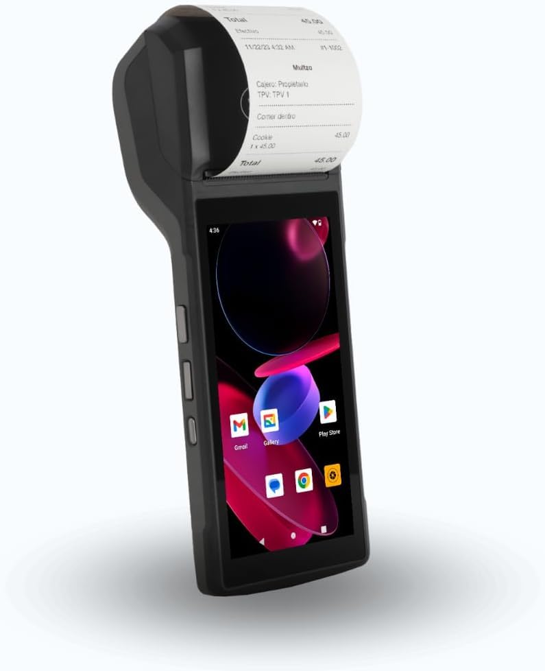 POS Android 14 Handheld Thermal Receipt Printer - 58mm High Speed Printing with 5.5' Touch Screen, Barcode Scanner (1D/2D/QR) & NFC - 3GB RAM + 32GB ROM for Retail Stores, Restaurants & Mobile Businesses