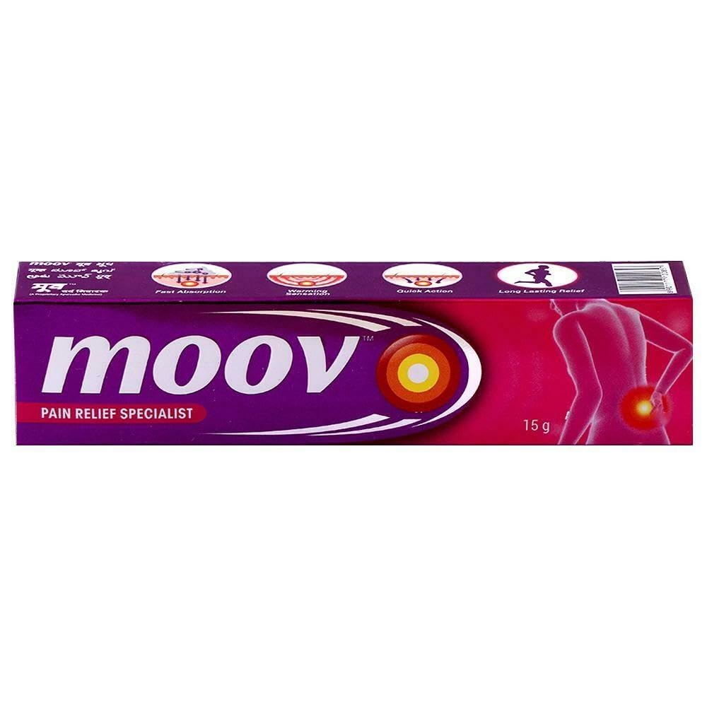 Moov Pain Relief Cream - 15g | Fast-Acting Muscle & Joint Pain Relief | Perfect for Athletes, Office Workers & Post-Workout Recovery
