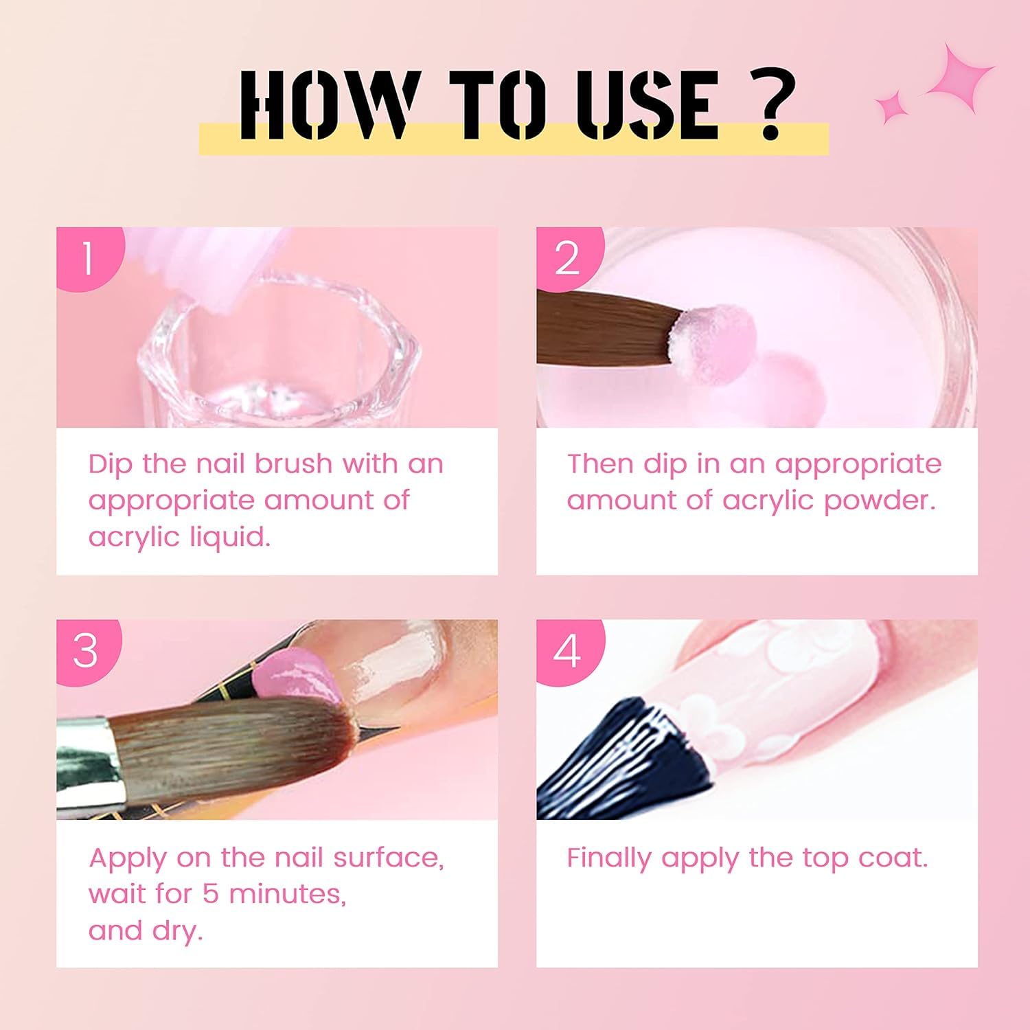 AIJIMEI Professional Acrylic Nail Brush Set - 3pcs Nail Art Pen & Manicure Tools for Acrylic Powder Application | Perfect for Salon, Home Nail Art & DIY Manicures