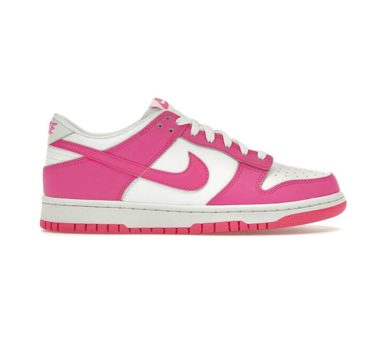 Nike Kids' Dunk Low Sneakers - White & Laser Fuchsia Basketball Shoes for Boys & Girls - Perfect for School, Playground & Casual Wear