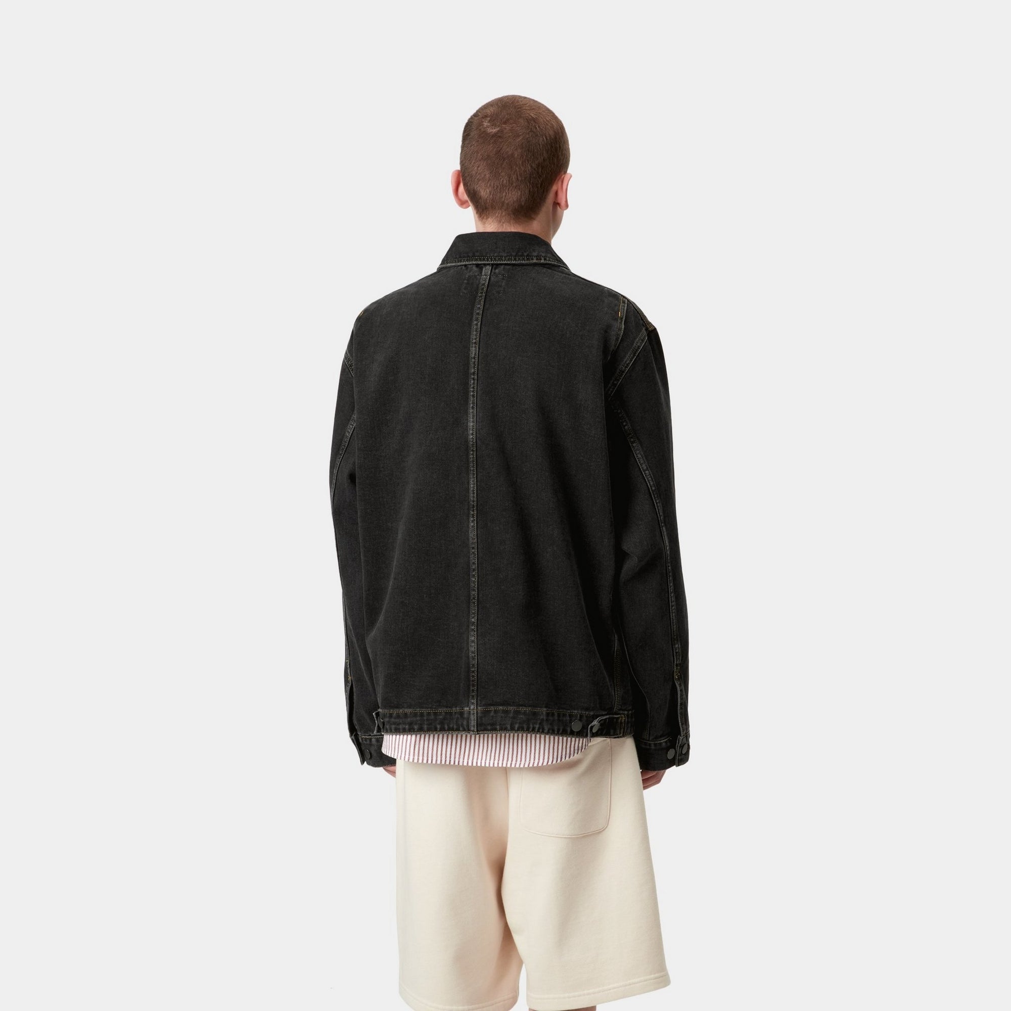 OG Double Front Jacket - Black Stone Washed Denim Jacket for Men & Women | Vintage Style Outerwear for Casual Wear, Street Fashion & Fall Layering