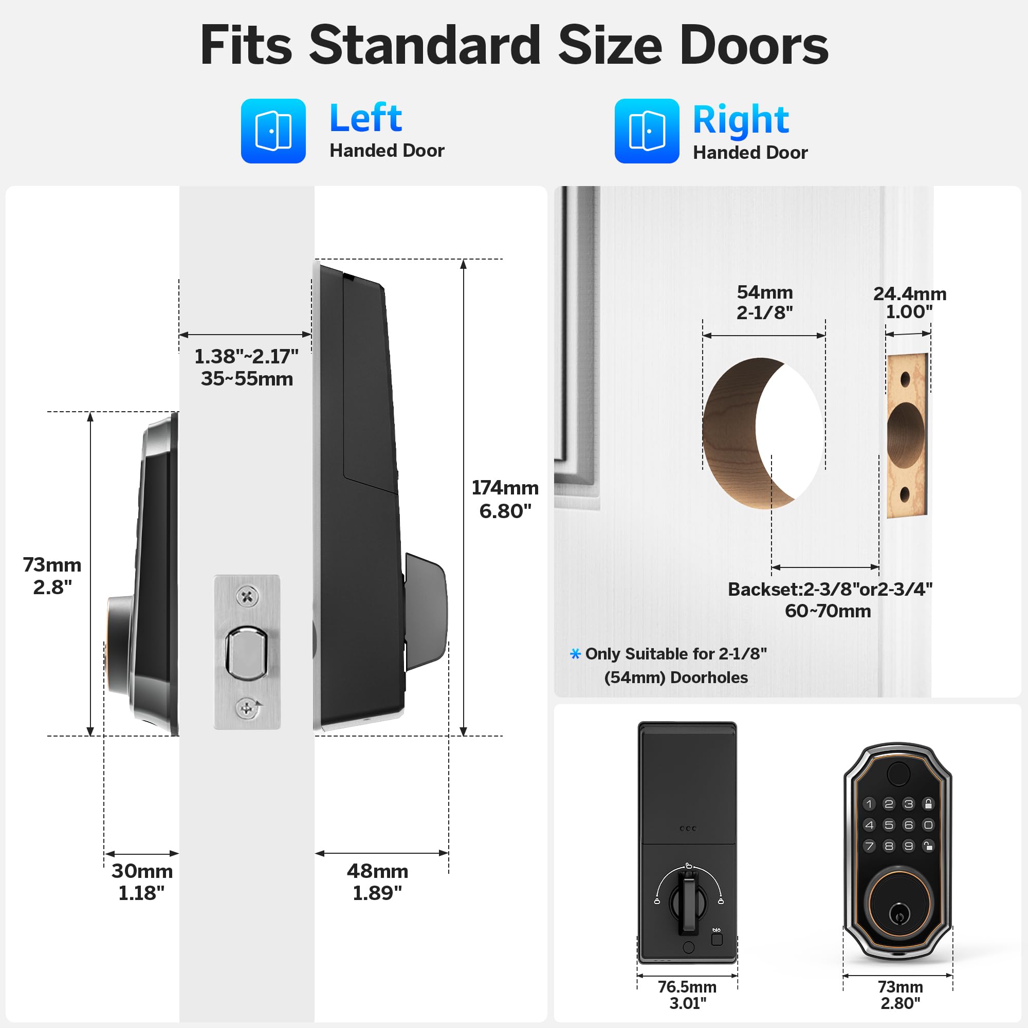 LOCK&SOLVER Smart Keyless Entry Door Lock - Keypad & Fingerprint Front Door Lock with App Remote Control, One-Time Passcode & Auto Lock | Easy Installation Video Guide | Rust-Resistant Zinc Alloy | Perfect for Homes, Apartments & Vacation Rentals