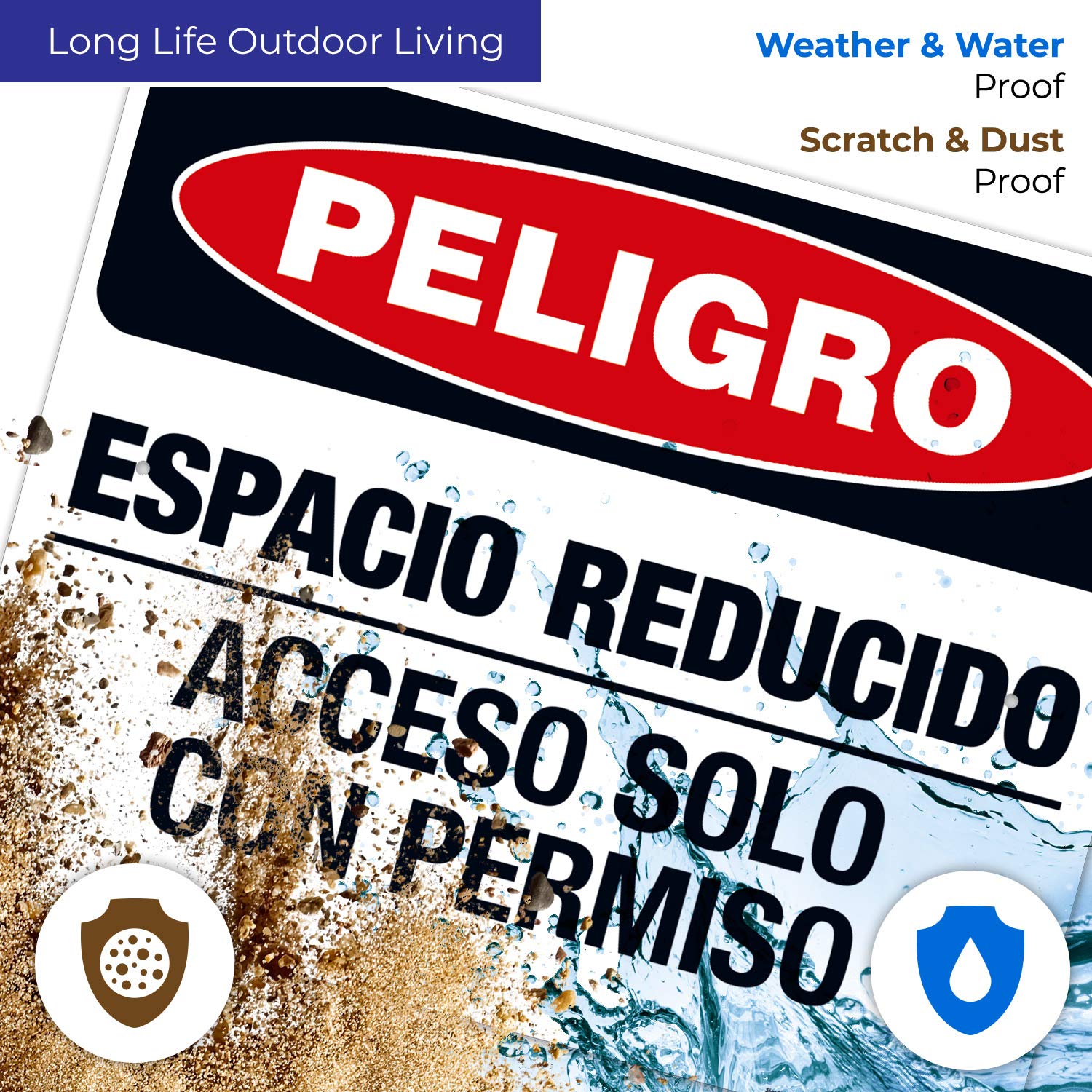 Danger Confined Space Enter by Permit Only OSHA Sign - 24x30 Inches Rust-Free .063 Aluminum Safety Sign - Fade Resistant for Indoor/Outdoor Use - Made in USA - Ideal for Construction Sites, Warehouses & Industrial Areas