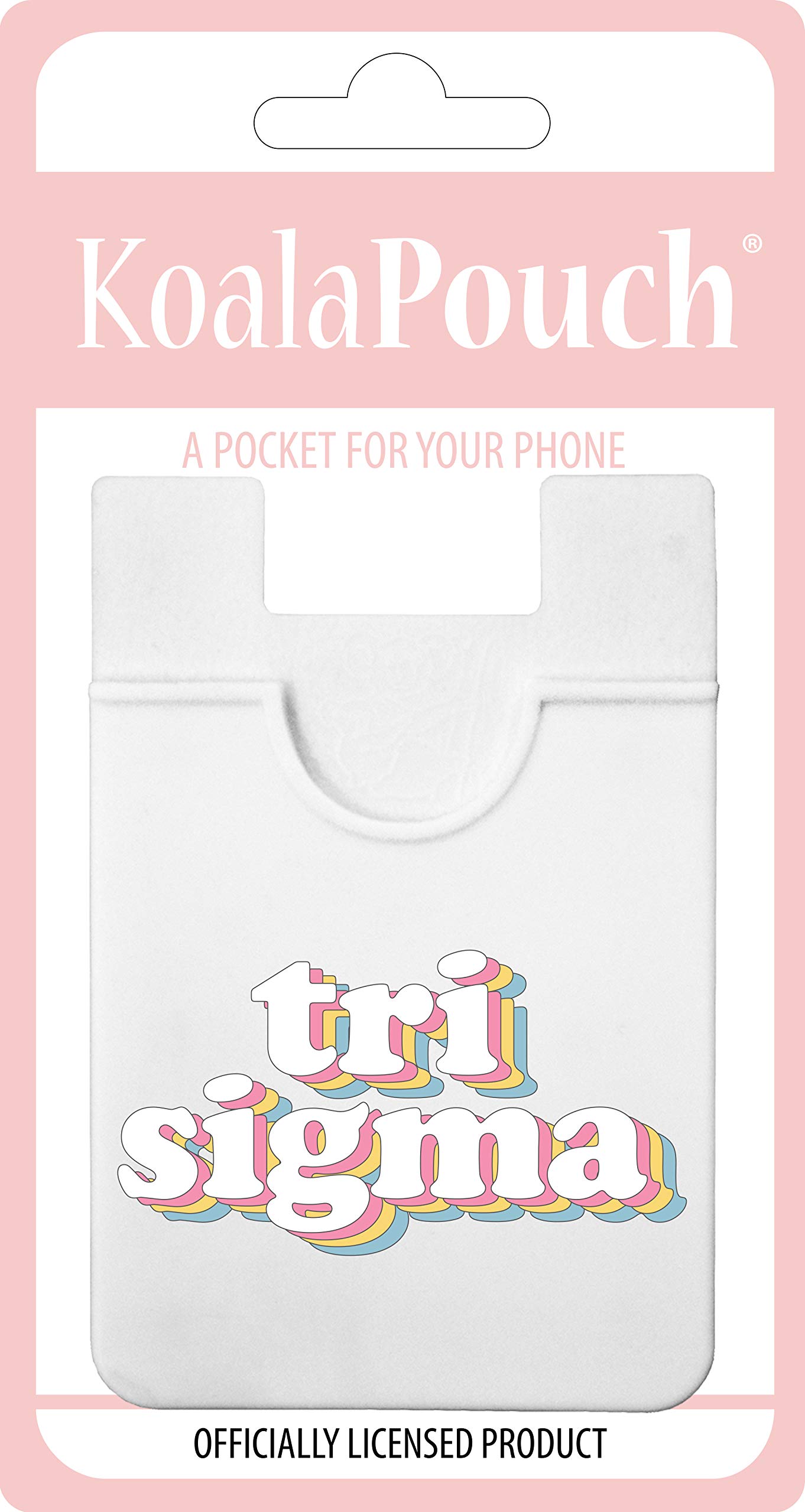 Sigma Sigma Sigma Koala Pouch - Retro Design Slim Card Holder for Phone Case | Ultra-Thin & Lightweight Stick-On Phone Wallet | Holds Credit Cards & Cash | Perfect for Sorority Sisters, College Students & Everyday Use