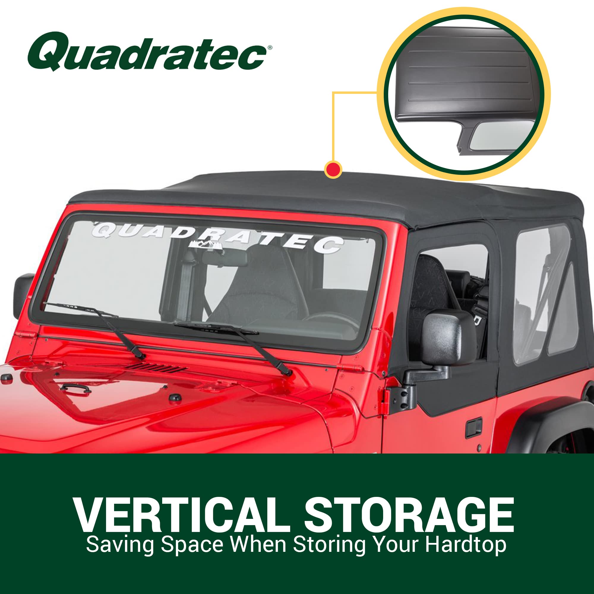 Quadratec Heavy Duty Jeep Wrangler Hardtop Storage Cart - Vertical Stand with Wheels for CJ-7, YJ & TJ Models (1976-2006) | Space-Saving Garage Organization Solution for Jeep Hardtop Storage & Workshop