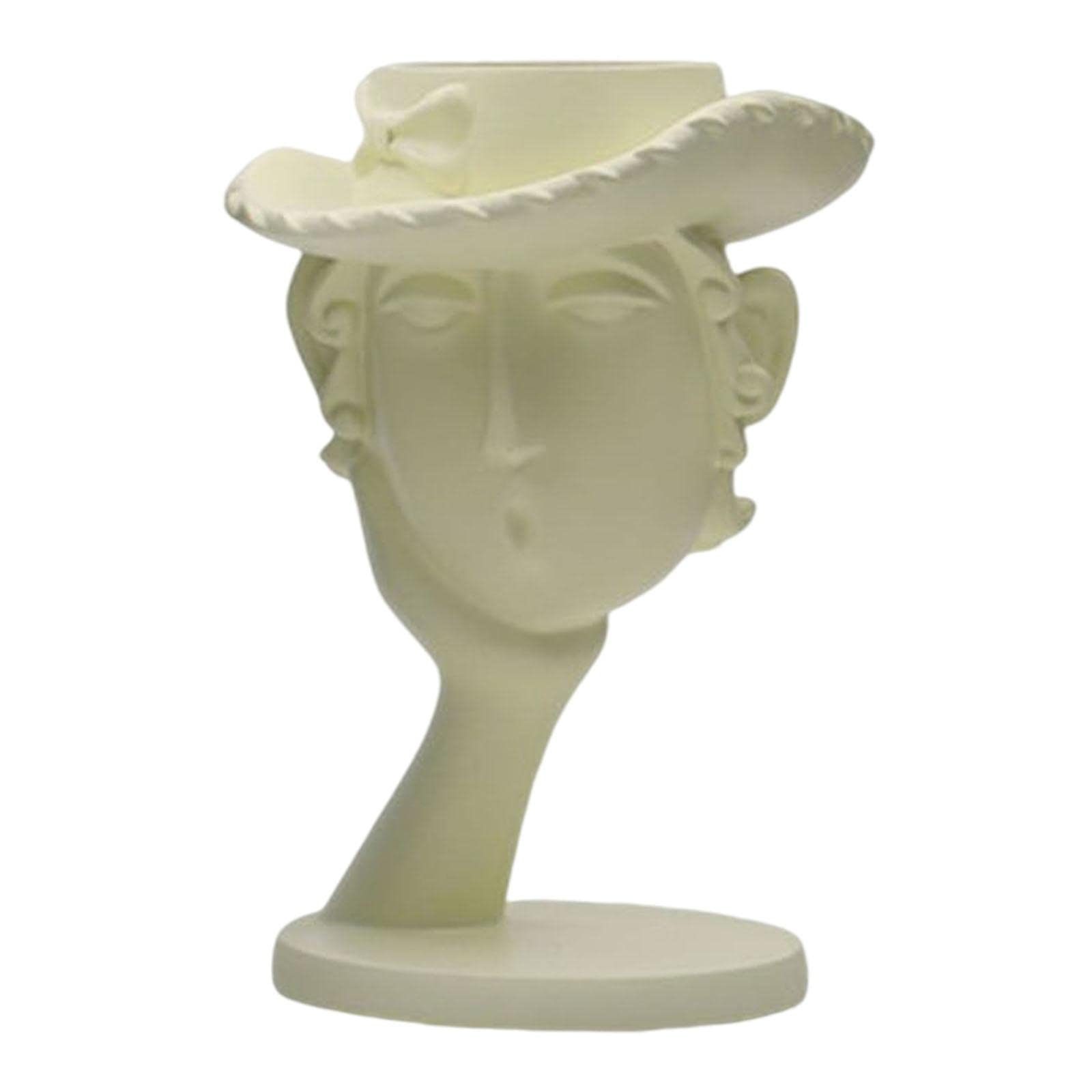 Fenteer Modern Flower Vase Planter - Elegant Resin Tabletop Centerpiece for Home Decor, Kitchen, Bedroom & Office | Beige Home Ornament & Gift Idea for Housewarming, Wedding & Special Occasions