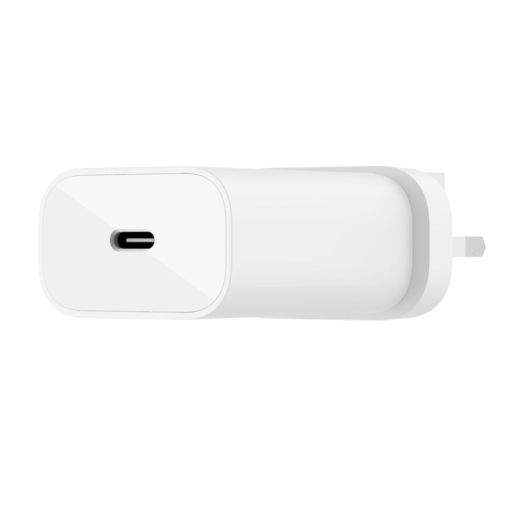 Belkin 25W PD PPS Fast Wall Charger with 1M USB-C to USB-C Cable - White | Compatible with iPhone 15, Samsung Galaxy, iPad & More | Perfect for Home, Office & Travel Charging