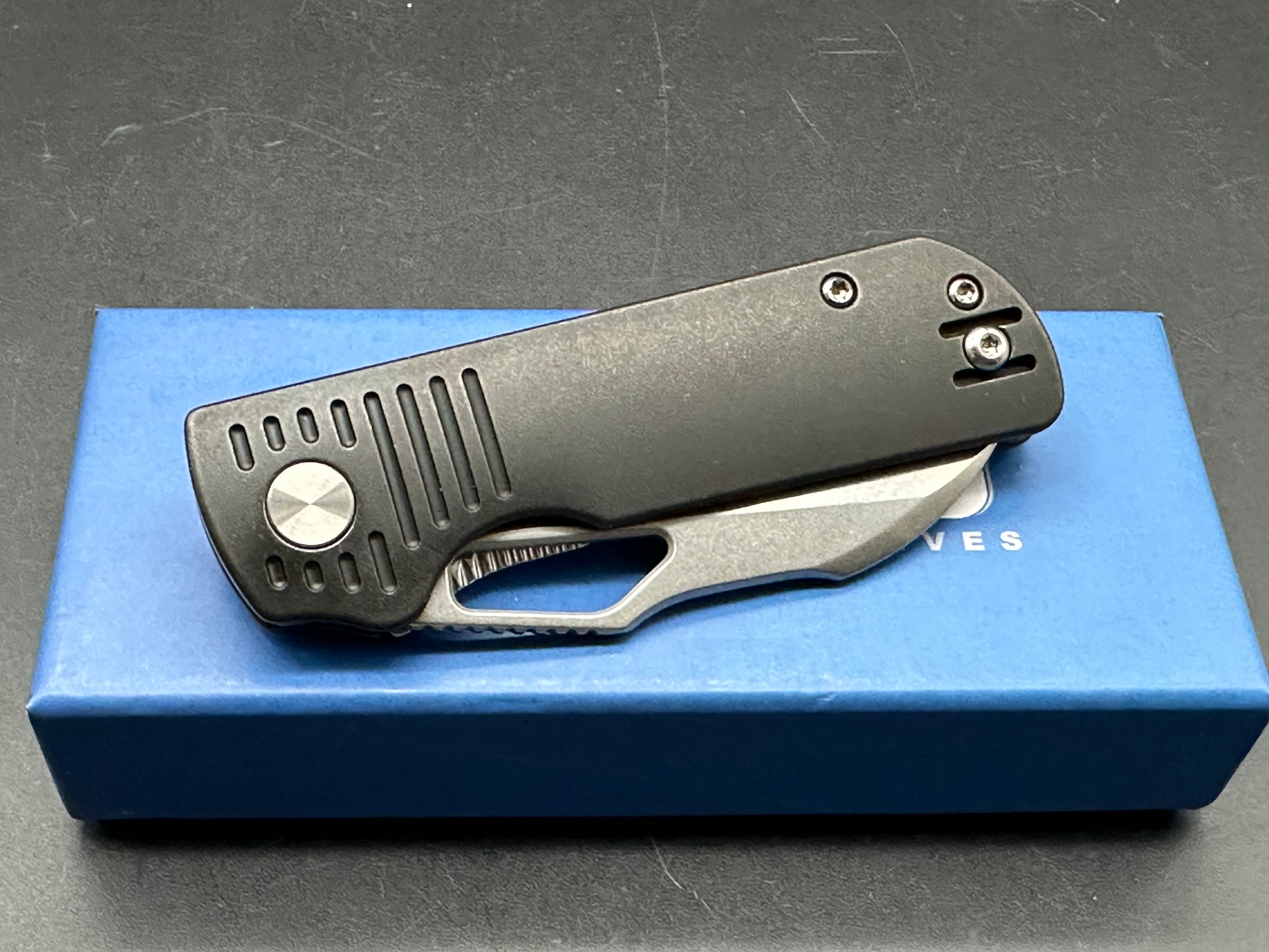 Premium Divo Pony Stout S90V Folding Knife - Blackwashed Titanium Handle for Outdoor, Camping & EDC Use