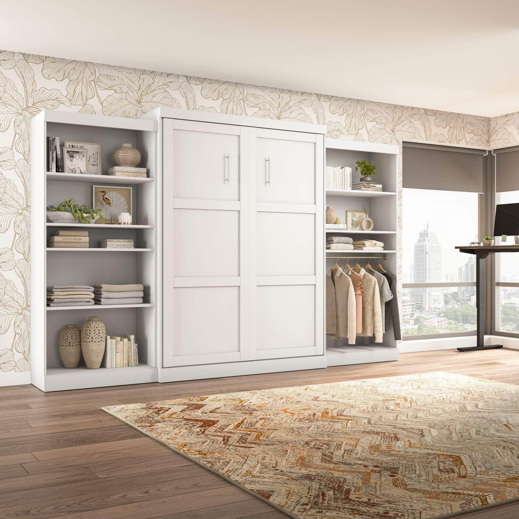 Pur Queen Murphy Wall Bed with 2 Storage Units - 136