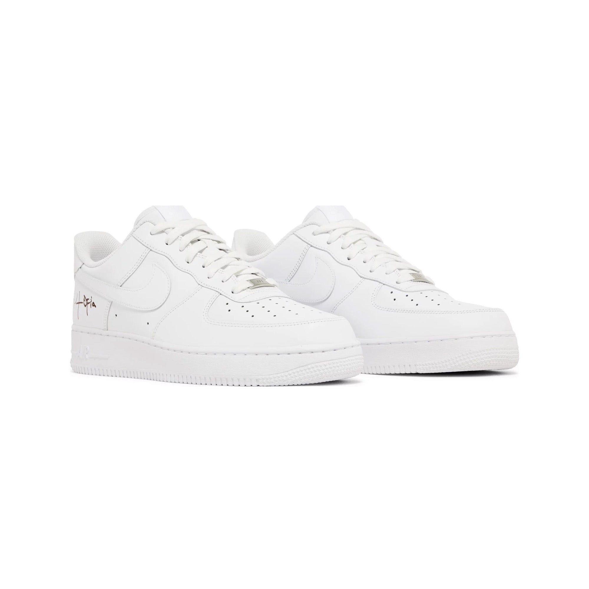 Nike Air Force 1 Low '07 x Travis Scott 'White Utopia Edition' Sneakers - Limited Edition White Leather Basketball Shoes for Men - Perfect for Streetwear, Sneaker Collection & Casual Wear