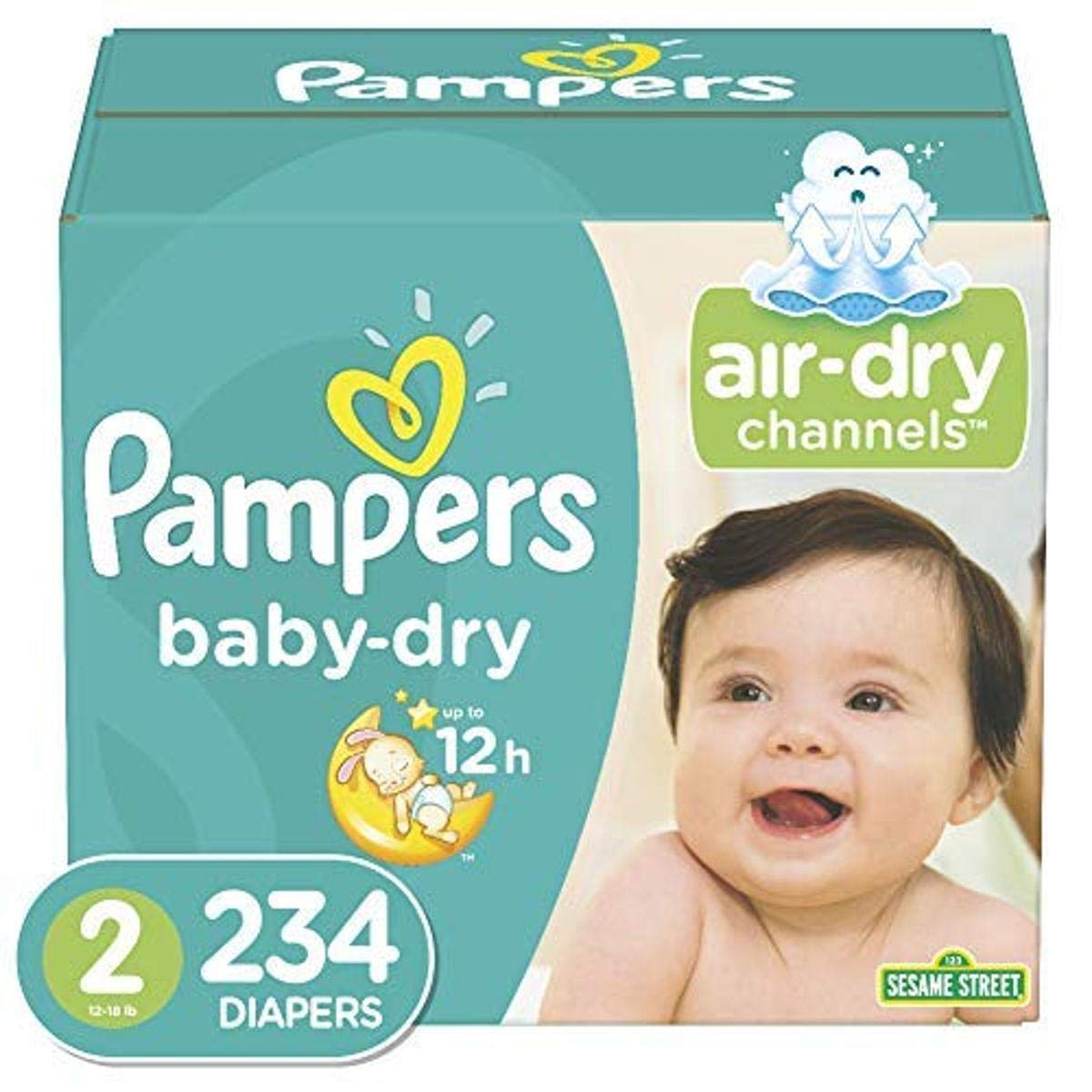 Pampers Baby Dry Size 2 Disposable Diapers - 234 Count (1 Month Supply) & Complete Clean Scented Baby Wipes - 1152 Count | Ultra Absorbent for Overnight Protection | Gentle on Baby Skin | Perfect for Newborns, Daycare & Travel Essentials