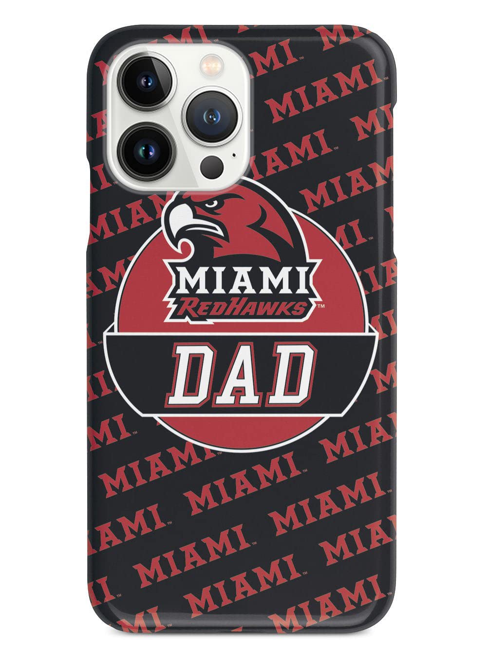 3D Textured iPhone 15 Pro Max Case - Shockproof Rubber Bumper Cover - Protective Phone Case for Apple iPhone 15 Pro Max - Miami University Redhawks Design - Perfect for College Students & Dads - Durable Protection for Everyday Use, Sports & Outdoor Activities