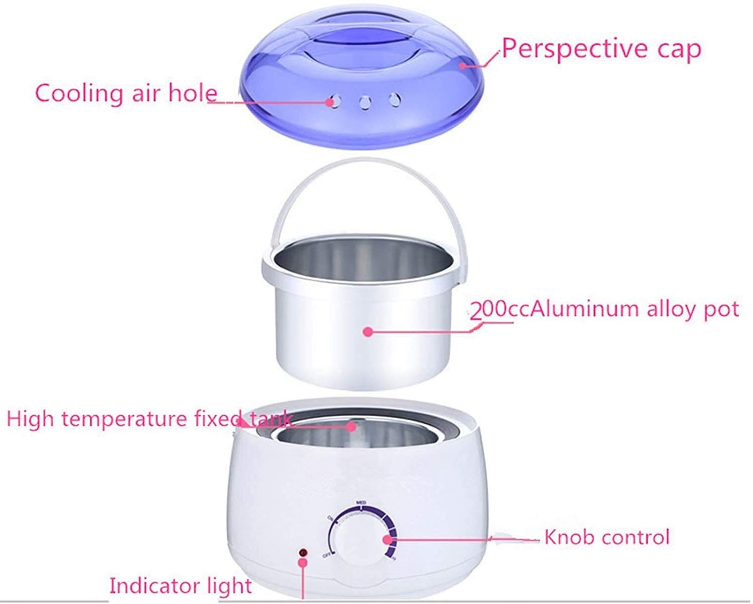Premium Wax Warmer Machine for Hair Removal & Spa - Adjustable Temperature Electric Wax Heater with Advanced Technology - Ideal for At-Home Waxing, Salon, Hand & Foot Care (White)
