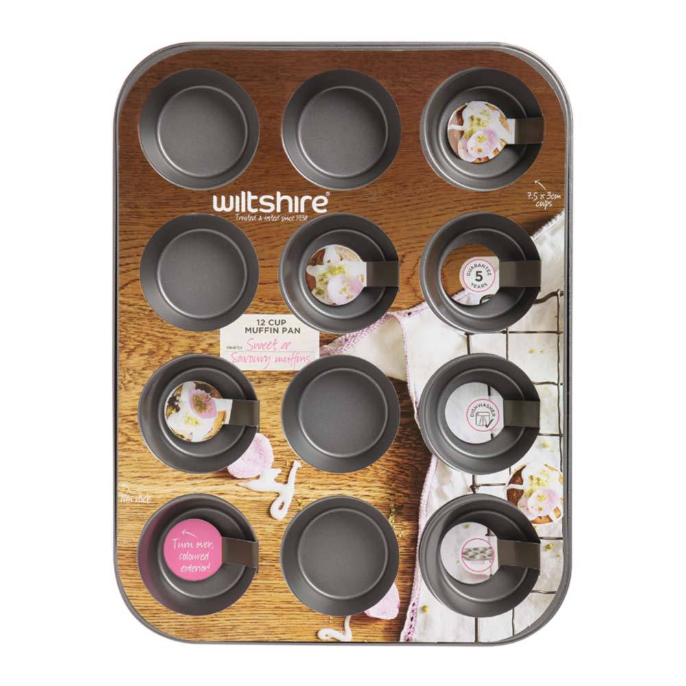 Non-Stick Two-Tone 12-Cup Muffin Pan for Baking Cupcakes & Muffins - Perfect for Home Baking, Parties & Holiday Treats