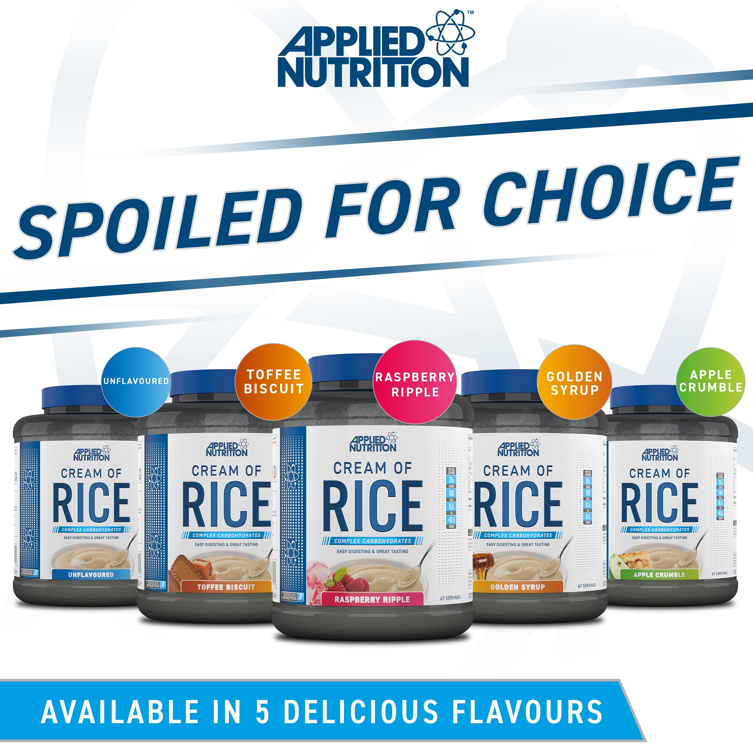 Applied Nutrition Cream of Rice - 2kg (67 Servings) | Gluten-Free, Quick & Easy Breakfast Cereal for Athletes & Fitness Enthusiasts | Perfect for Pre-Workout, Post-Workout & Healthy Meal Prep