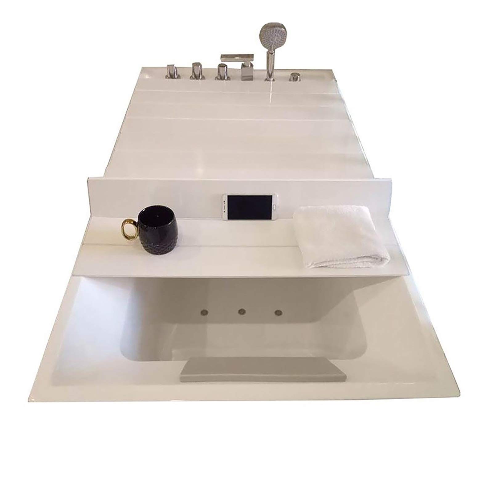 Premium White PVC Bathtub Tray Cover - 153×75×0.6cm Folding Dust Board & Insulation Lid for Bath Tubs | Bathroom Storage Solution & Relaxation Accessory for Spa Days, Reading & Wine Time
