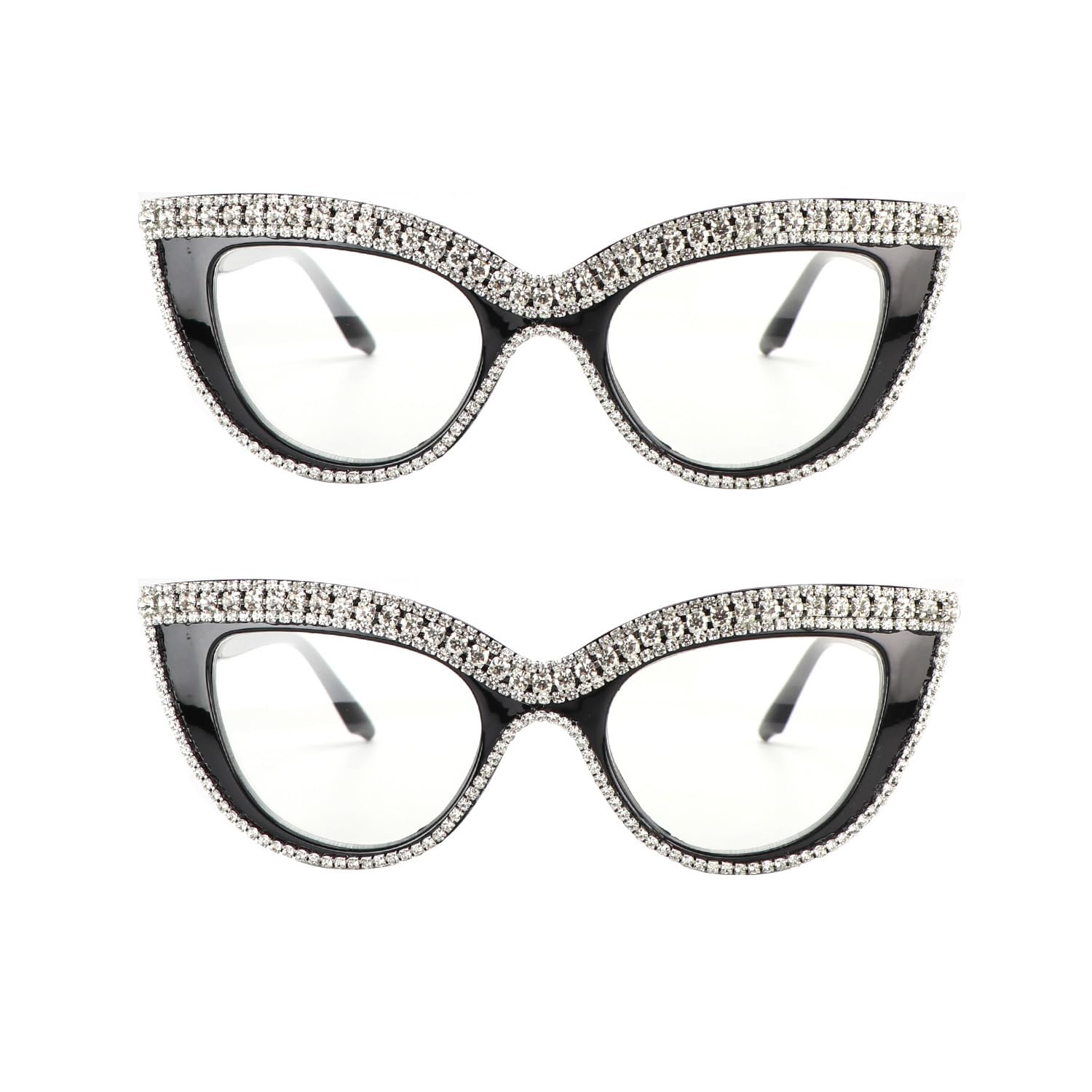 Stylish Cat Eye Reading Glasses with Rhinestone Bling - Blue Light Blocking Magnified Readers for Women - Perfect for Reading, Computer Work & Fashion Accessories