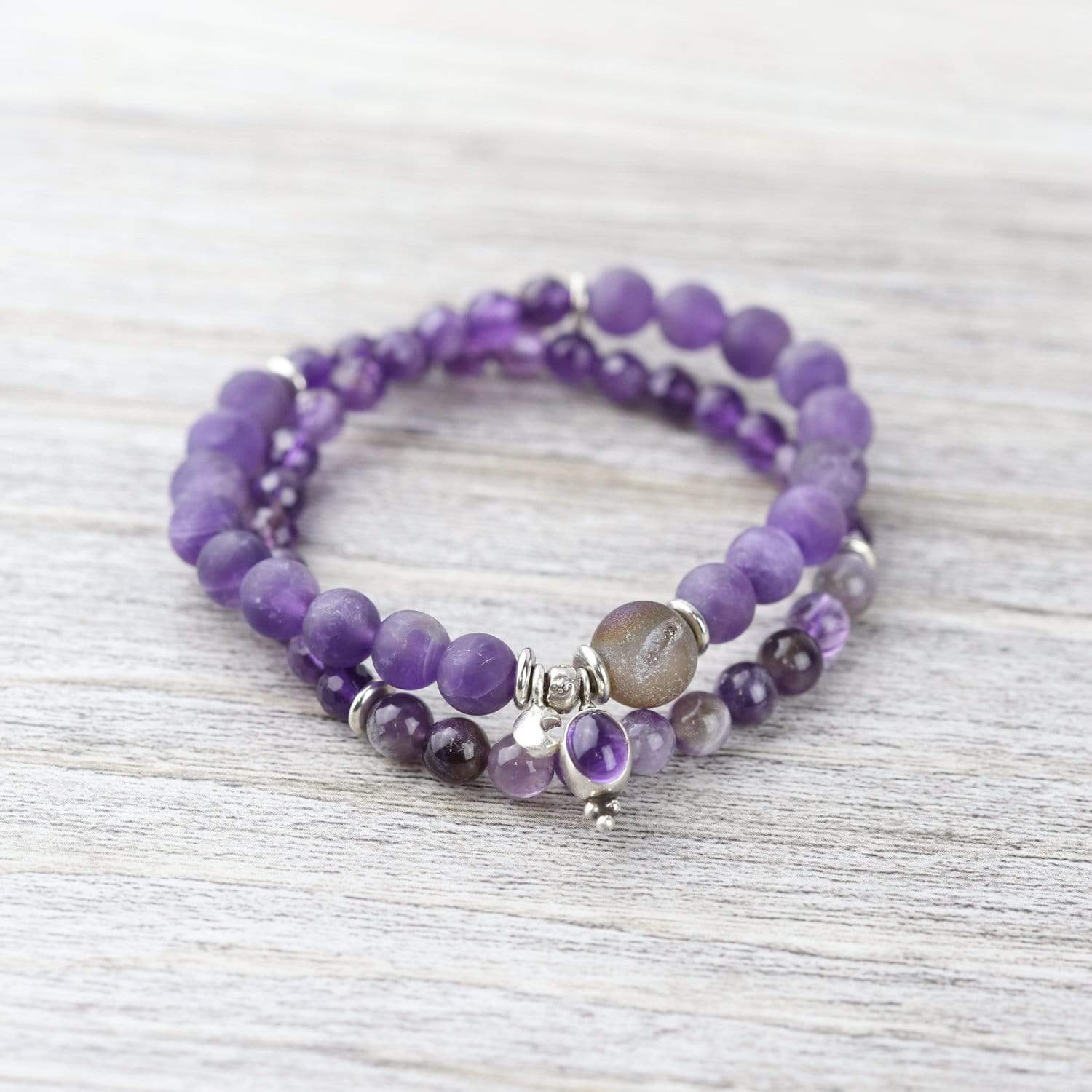 Amethyst Chakra Healing Bracelet for Women - Double Wrap Crystal Energy Jewelry for Meditation, Yoga & Spiritual Balance