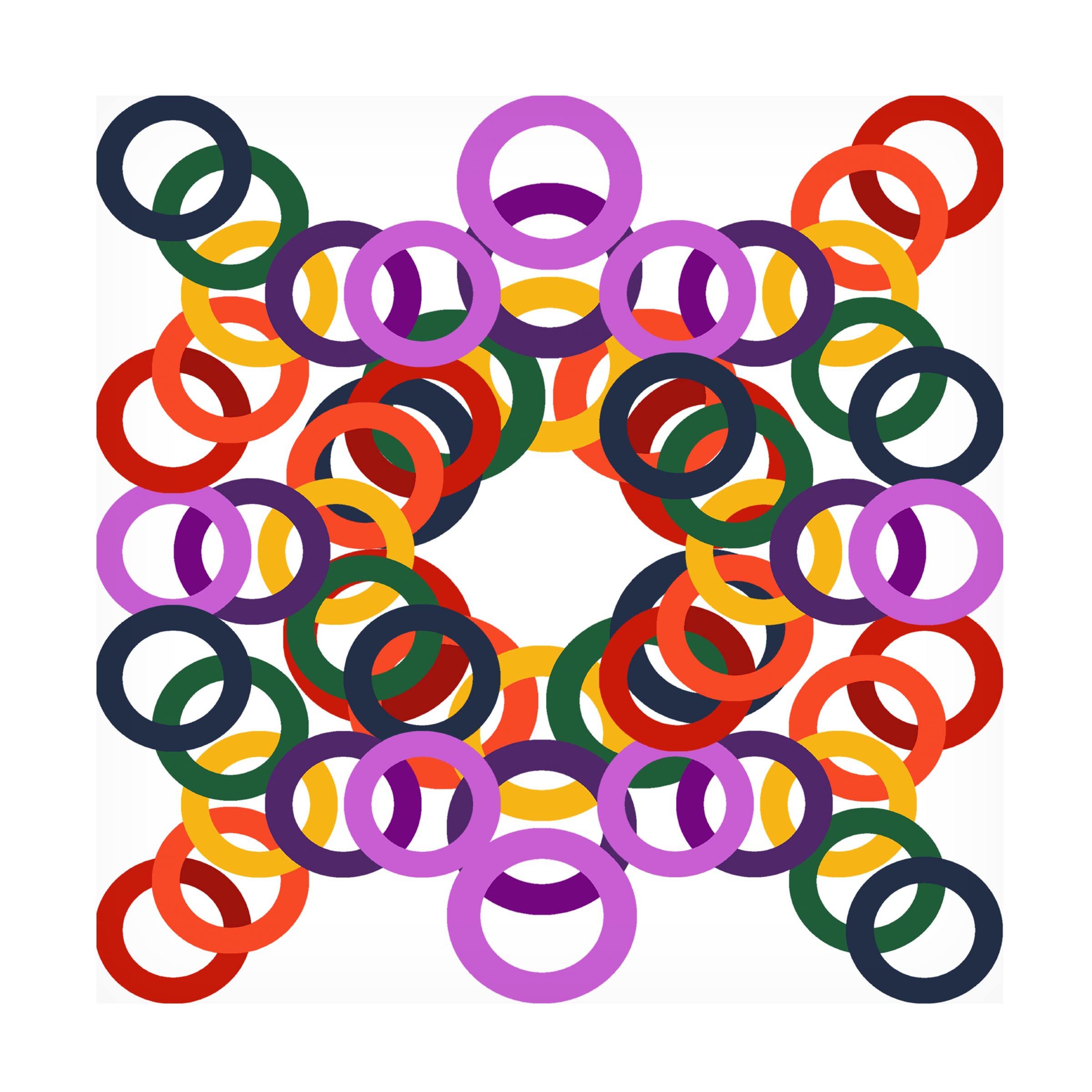 Richard Homawoo Rainbow Circles 14 Canvas Art Print - Modern Abstract Wall Decor for Living Room, Bedroom & Office | Trademark Fine Art Collection