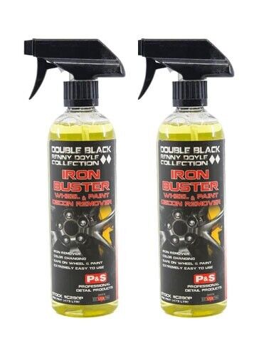 P&S Double Black Collection Iron Buster Wheel & Paint Decontamination Remover - Heavy Duty Cleaner for Car Detailing, Brake Dust Removal & Auto Paint Protection