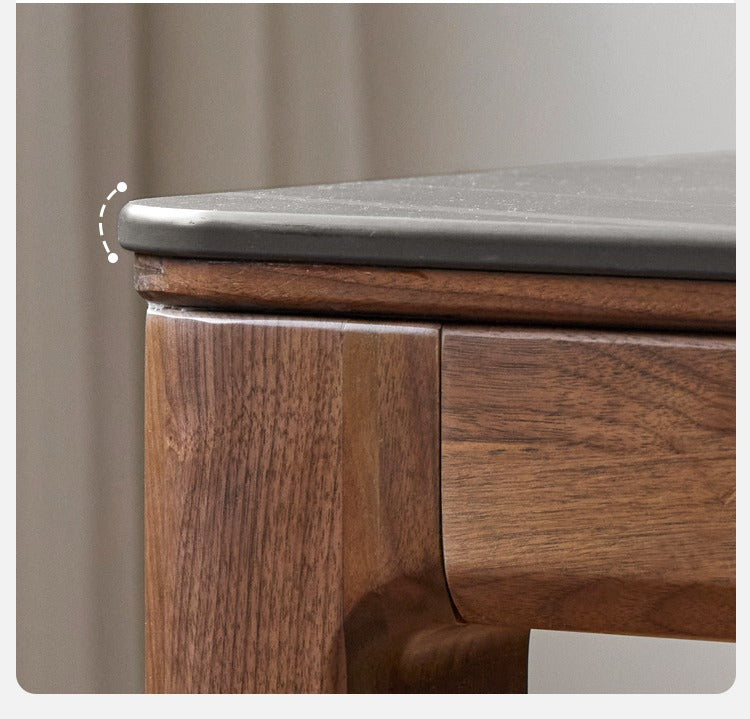 Premium Black Walnut Solid Wood Rock Slab Dining Table - Natural Wood Grain - Rustic Modern Farmhouse Style - Perfect for Dining Rooms, Kitchens & Open Concept Living Spaces