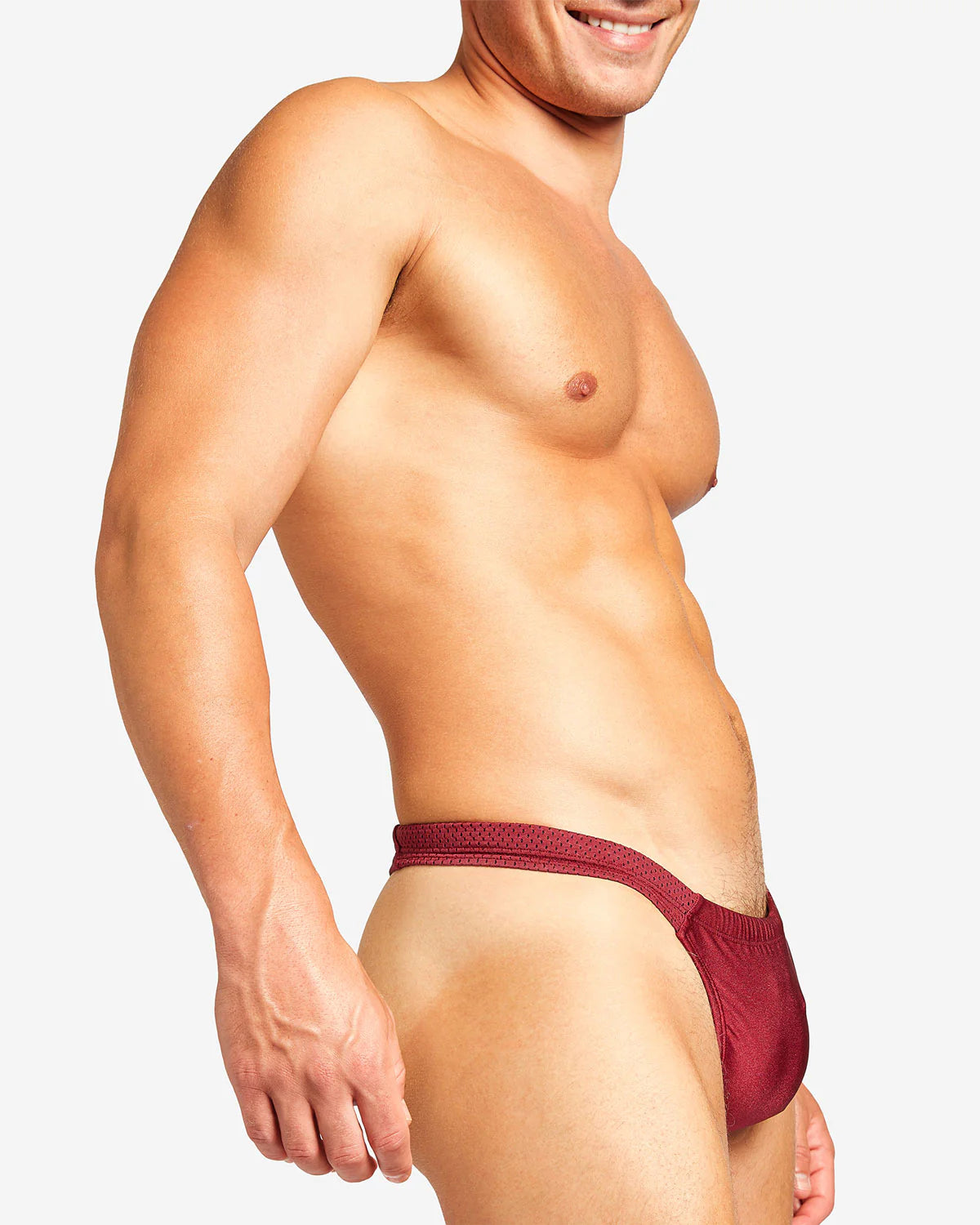 Teamm8 Bass Mesh Swim Thong - Red | Comfortable & Stylish Swimwear for Beach, Pool & Water Sports