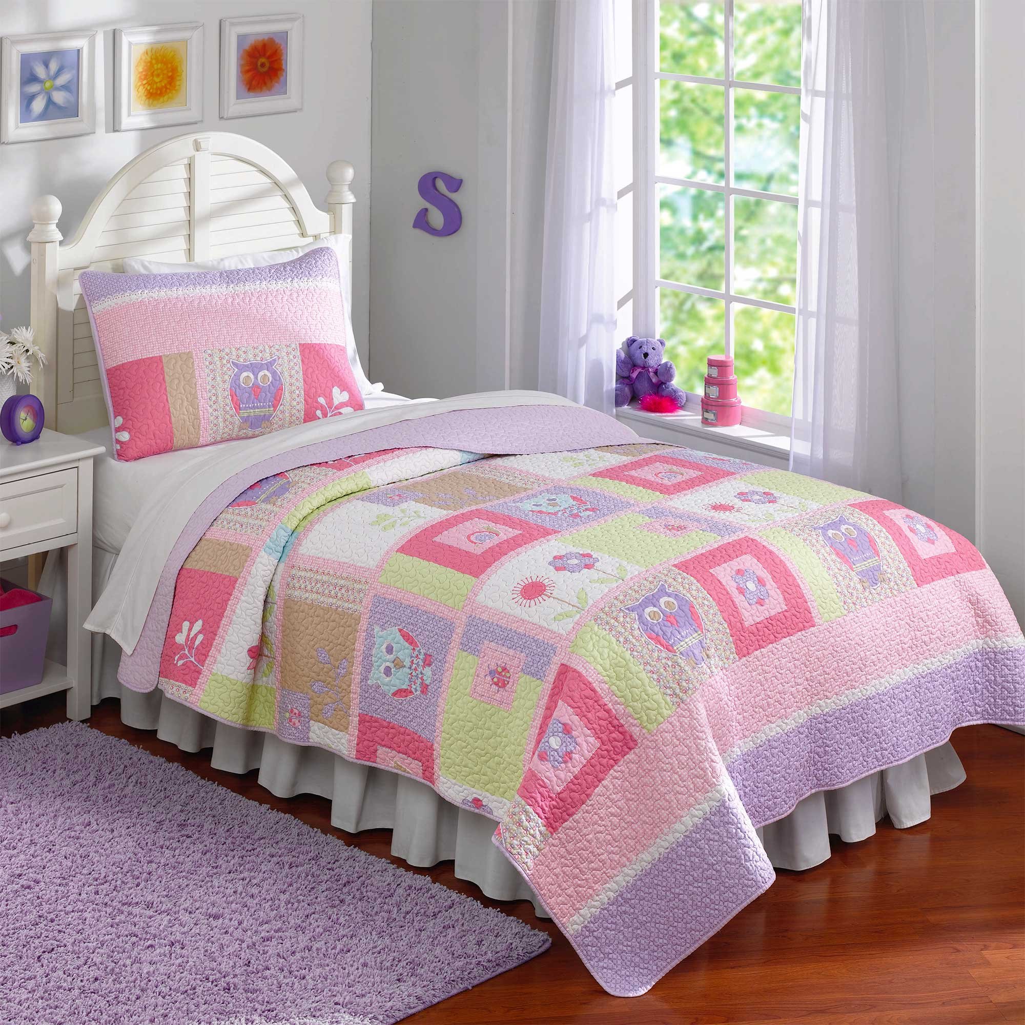 Pem America Ballet Lesson Collection Twin 2-Piece Quilt Set in Pink - Soft & Comfortable Bedding for Girls' Room Decor & Ballet Themed Nursery