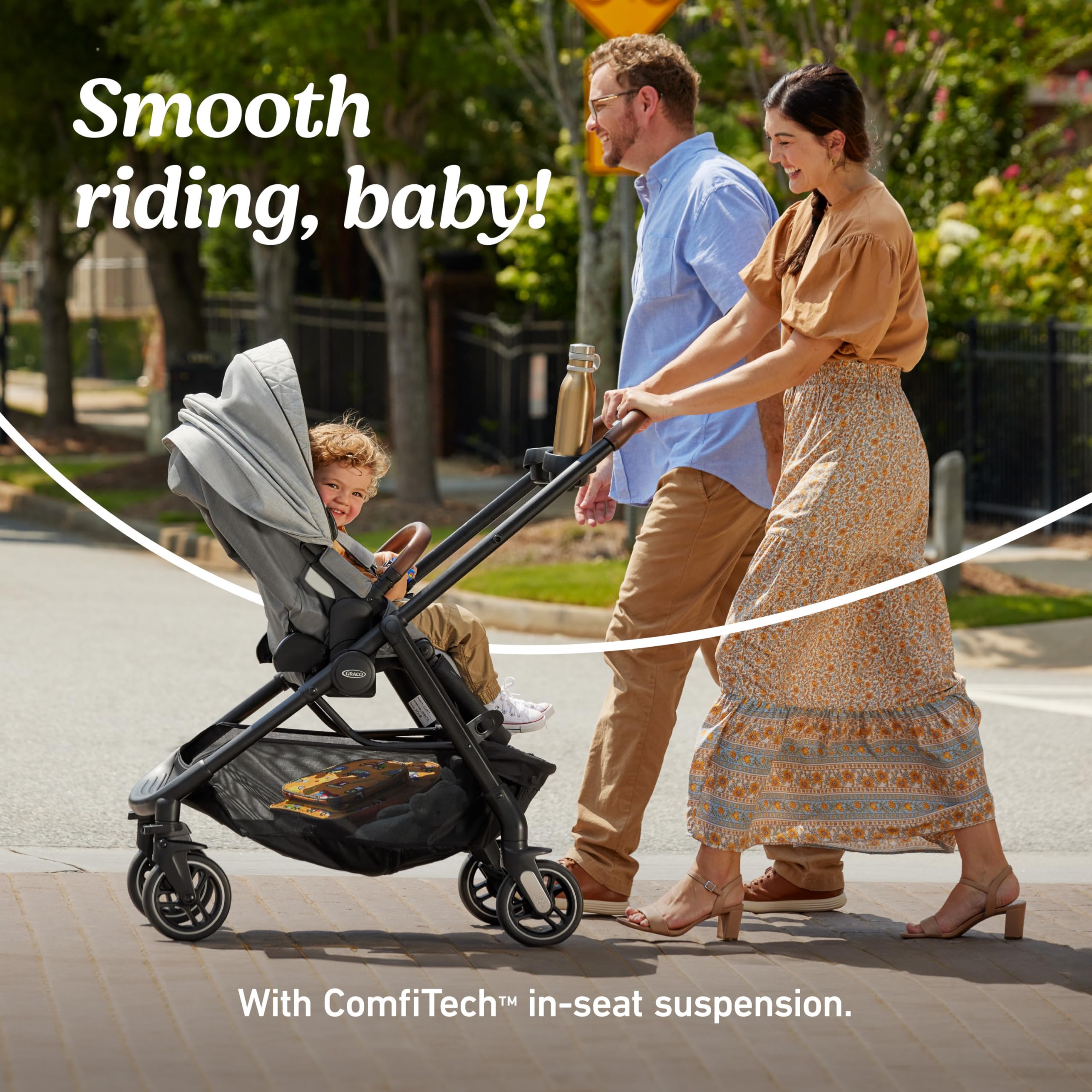 Graco Premier Modes Merge Stroller with EZ Spin Wheels - Lightweight Travel Stroller for Smooth Maneuvering | Perfect for Urban Parents & City Commutes (Midtown Design)