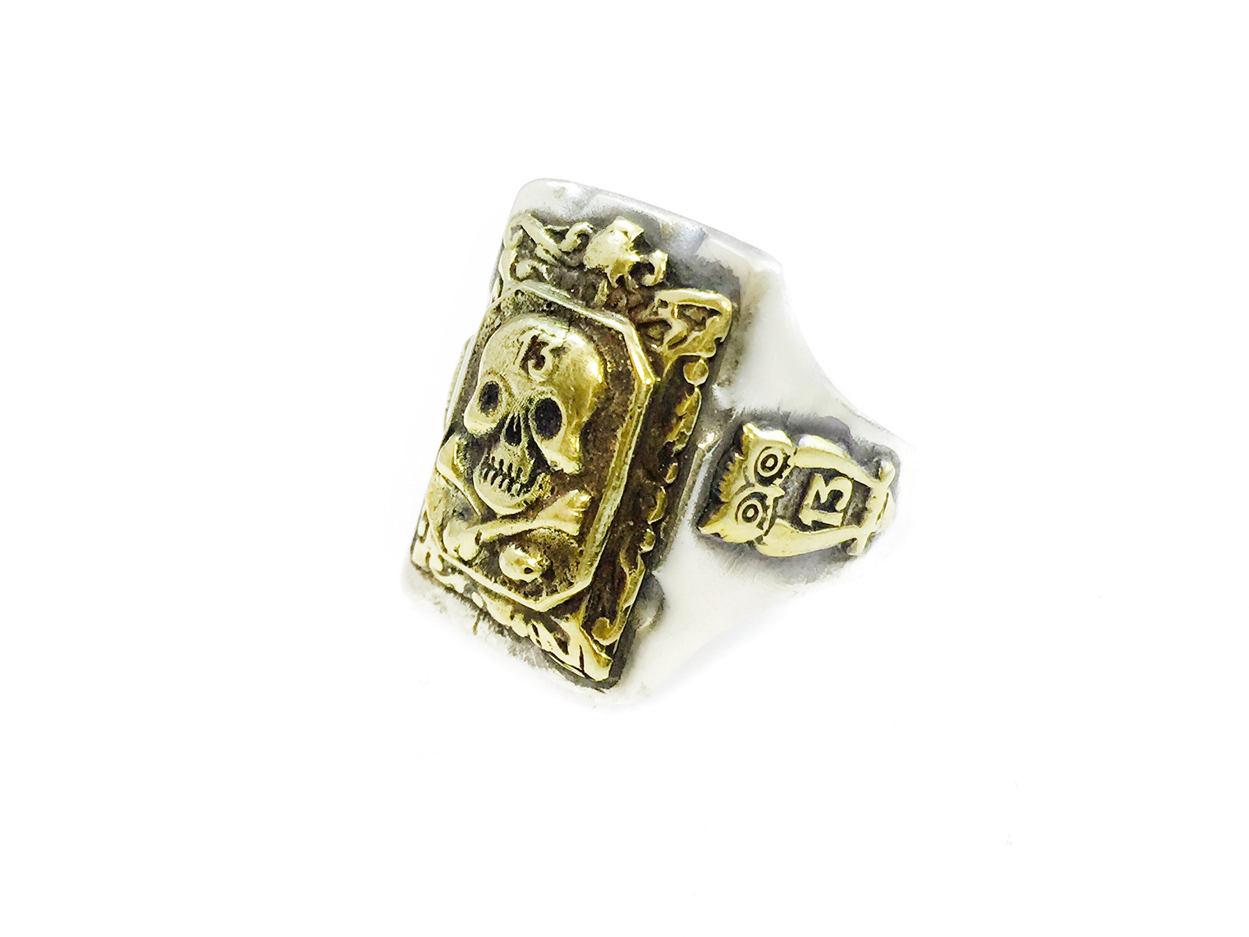 Vintage Biker Ring - Mexican Skull & Owl Design - 925 Sterling Silver - Handcrafted in Mexico - Gothic Jewelry for Men & Women - Perfect for Biker Gangs, Rock Concerts & Alternative Fashion