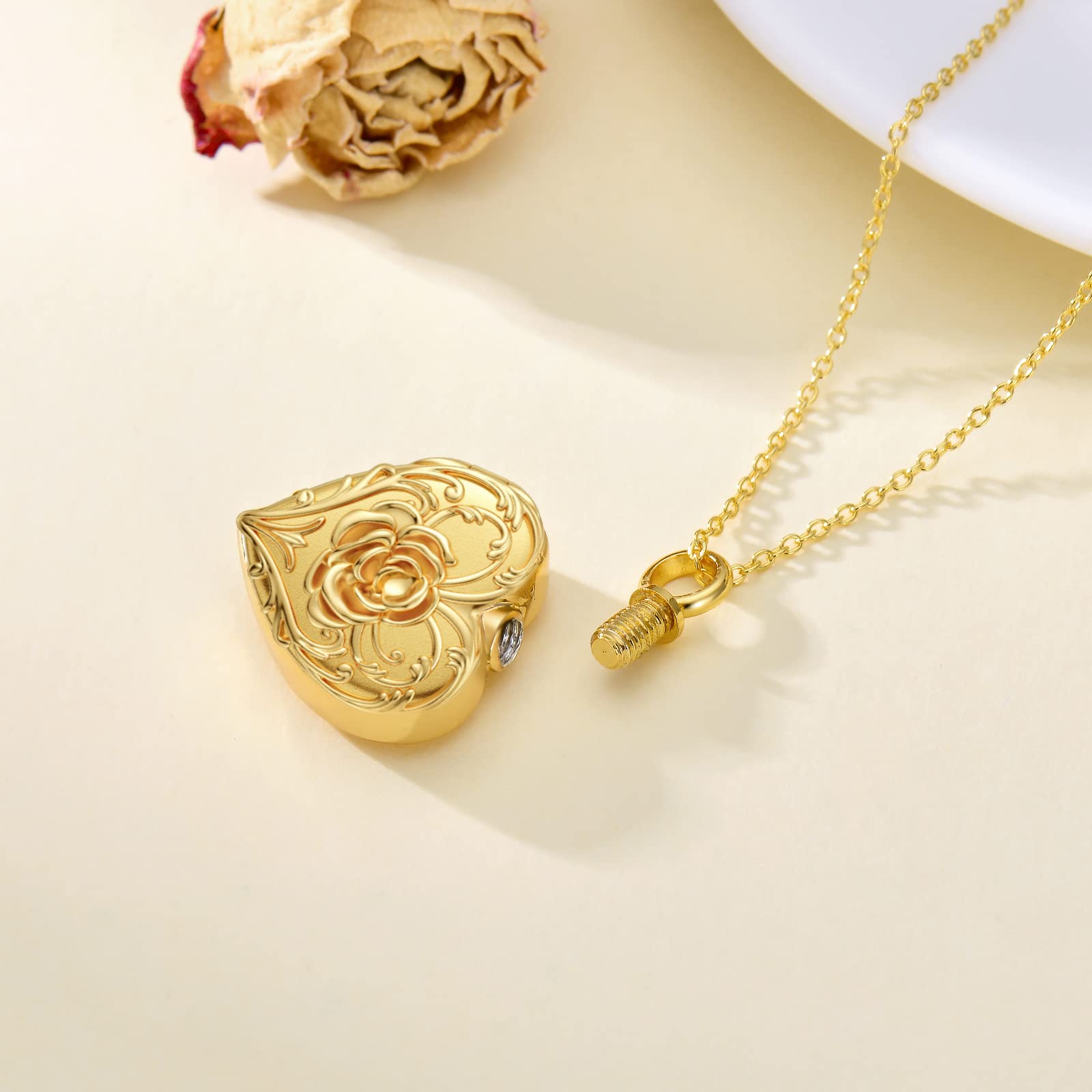 SOULMEET Cremation Jewelry for Ashes - 14K White Gold/Rose Gold/Yellow Gold Tree of Life, Butterfly & Heart Locket Necklace for Human, Dog or Cat Memorial Keepsake | Perfect for Funeral, Anniversary & Remembrance Gifts
