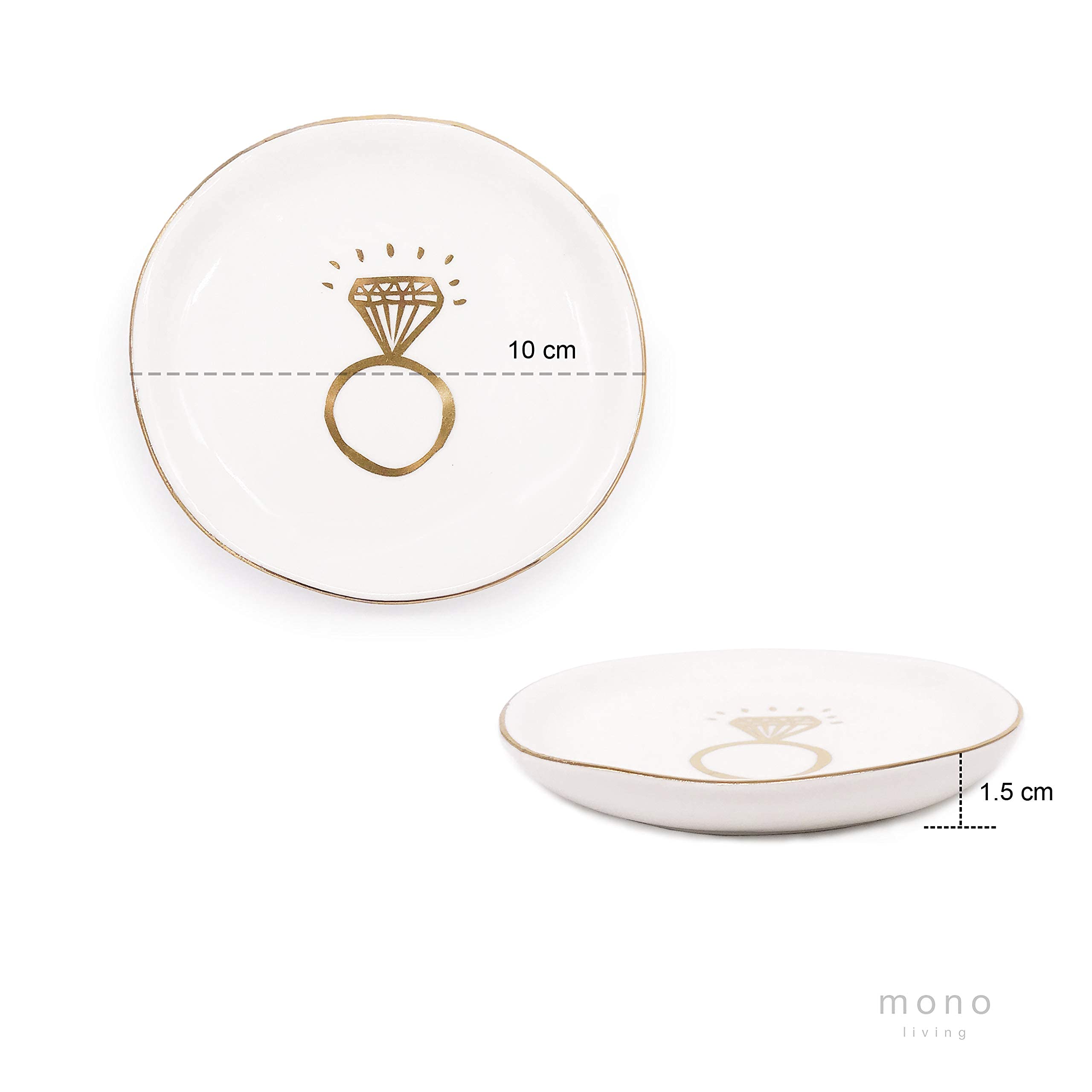 Engagement Ring Dish - Jewelry Tray for Bridal Shower & Wedding Gifts | Perfect for Christmas & Thanksgiving