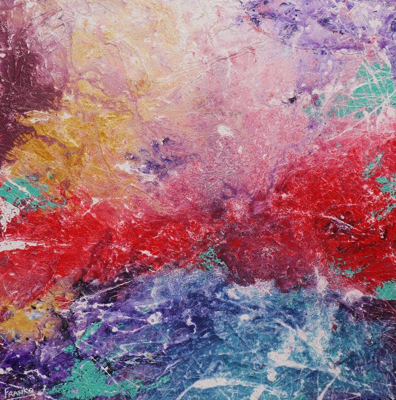 Abstract Blue Pink Wall Art - Modern Canvas Painting for Home & Office Decor - Perfect for Living Room, Bedroom, or Workspace