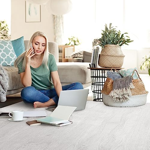 Premium Wood Grain Interlocking Foam Floor Mats - 3/8 Inch Thick Printed Foam Tiles, Anti-Fatigue Flooring for Home Gym, Playroom, Nursery & Office - Forest Floor Farmhouse Style Flooring Solution