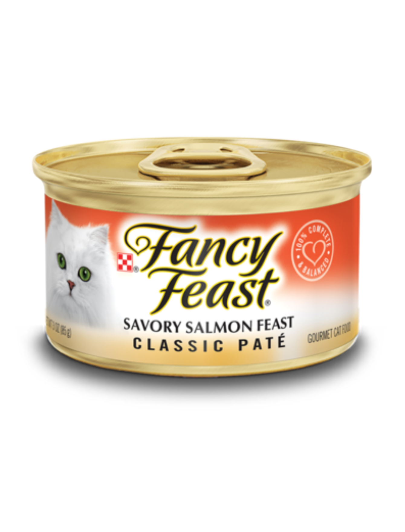 Fancy Feast Savory Salmon Feast Canned Cat Food 85g - Grain-Free Wet Cat Food with Real Salmon - Perfect for Adult Cats & Kittens at Mealtime or as a Tasty Treat