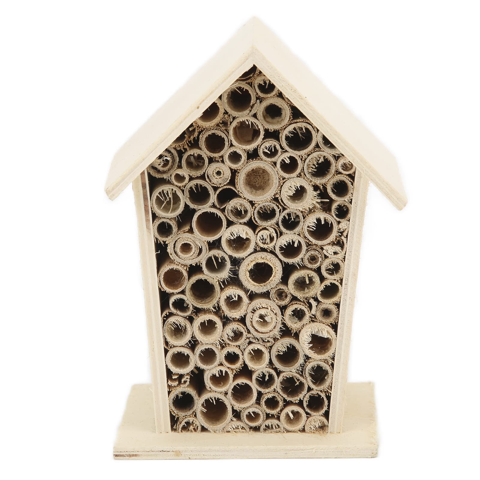 Hztyyier Wooden Bee House - Natural Attractive Design Outdoor Garden Bee Hive for Pollinators, Perfect for Backyard, Patio, and Garden Decor to Attract Bees & Beneficial Insects