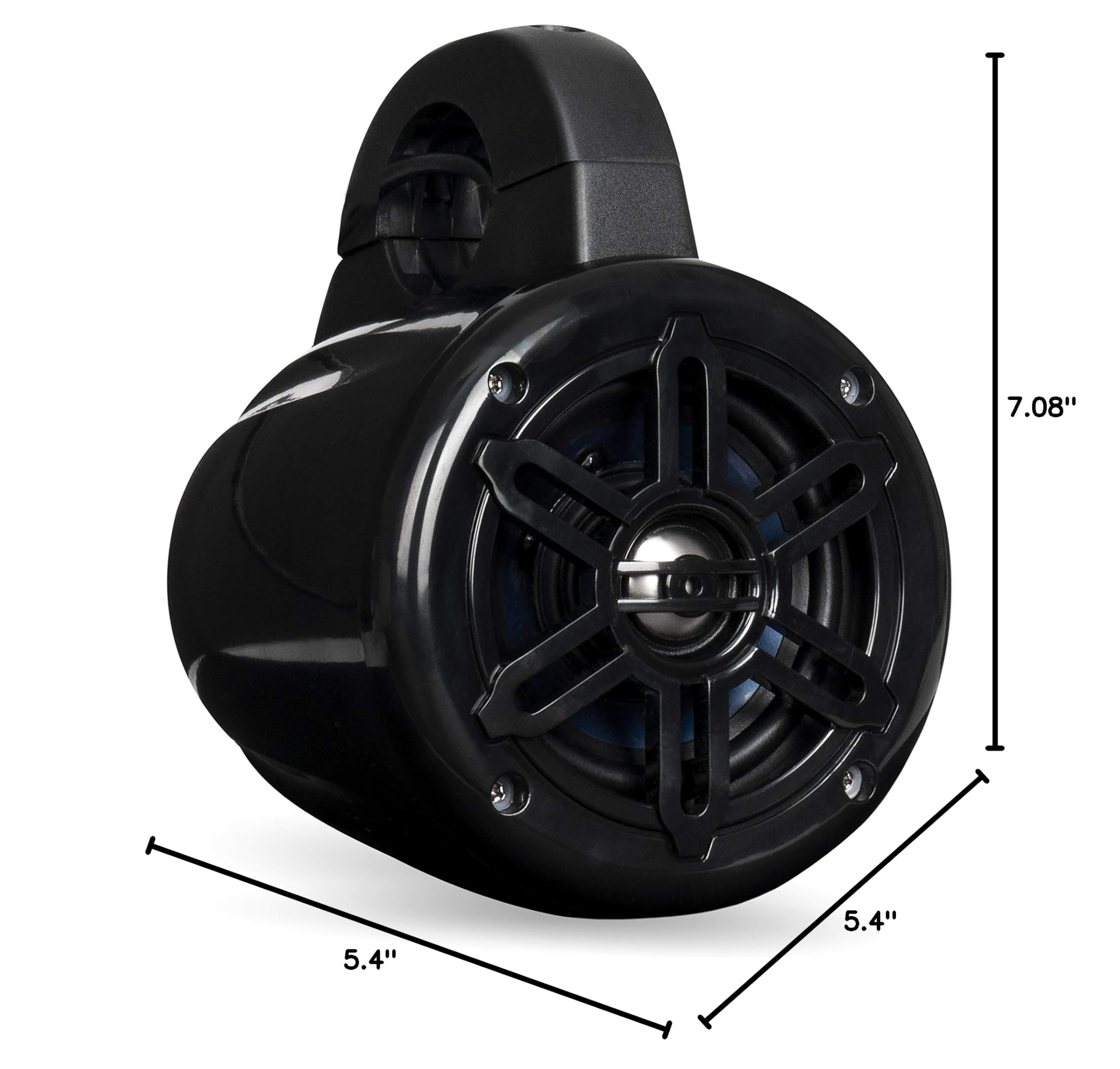 BELVA BWT4LED 400W 4-inch Powersports ATV UTV Speaker Pods with Blue LED Lights - Waterproof Audio System for Off-Road Vehicles, Motorcycles & Boats