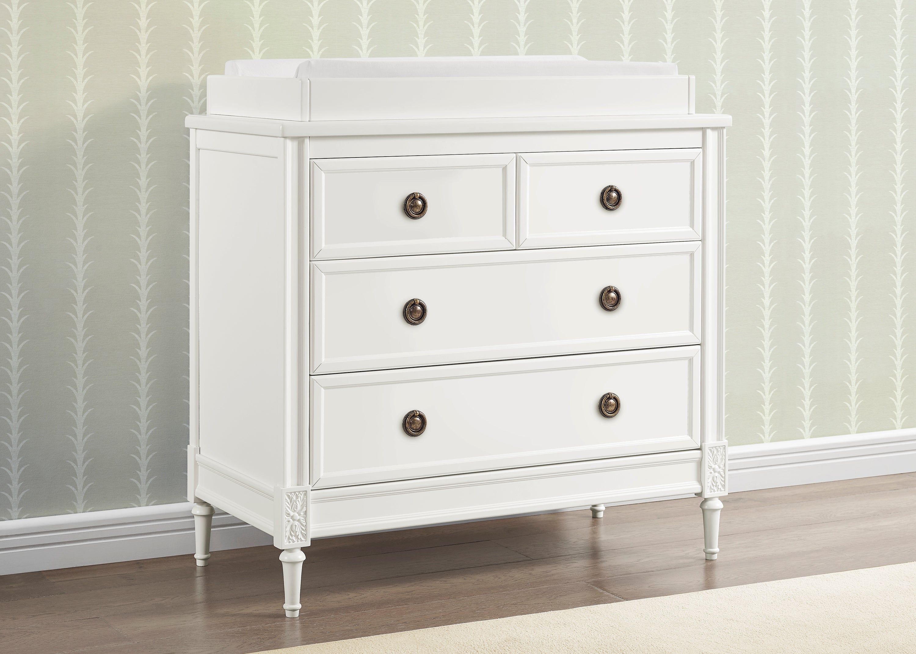 Heritage 4-Drawer Baby Dresser with Changing Table Top & Safety Interlocking Drawers - Perfect for Nursery Organization and Infant Care