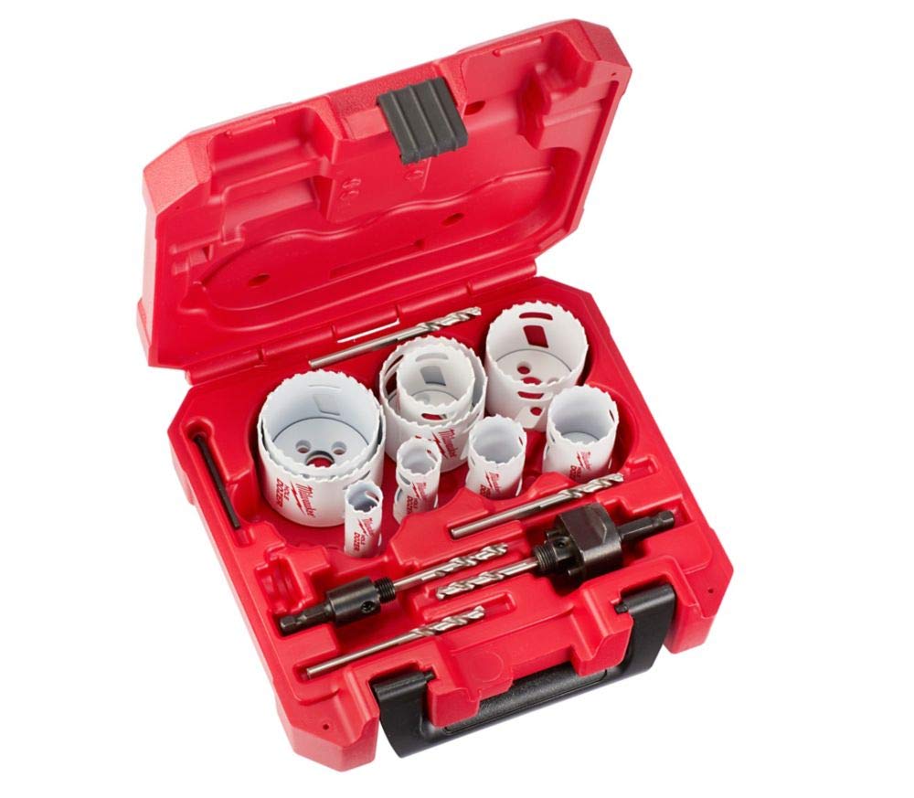 Milwaukee Tool 49-22-4029 17-Piece Bi-Metal Hole Saw Set with Case - Perfect for Metal, Wood & Plastic Cutting in Construction & DIY Projects