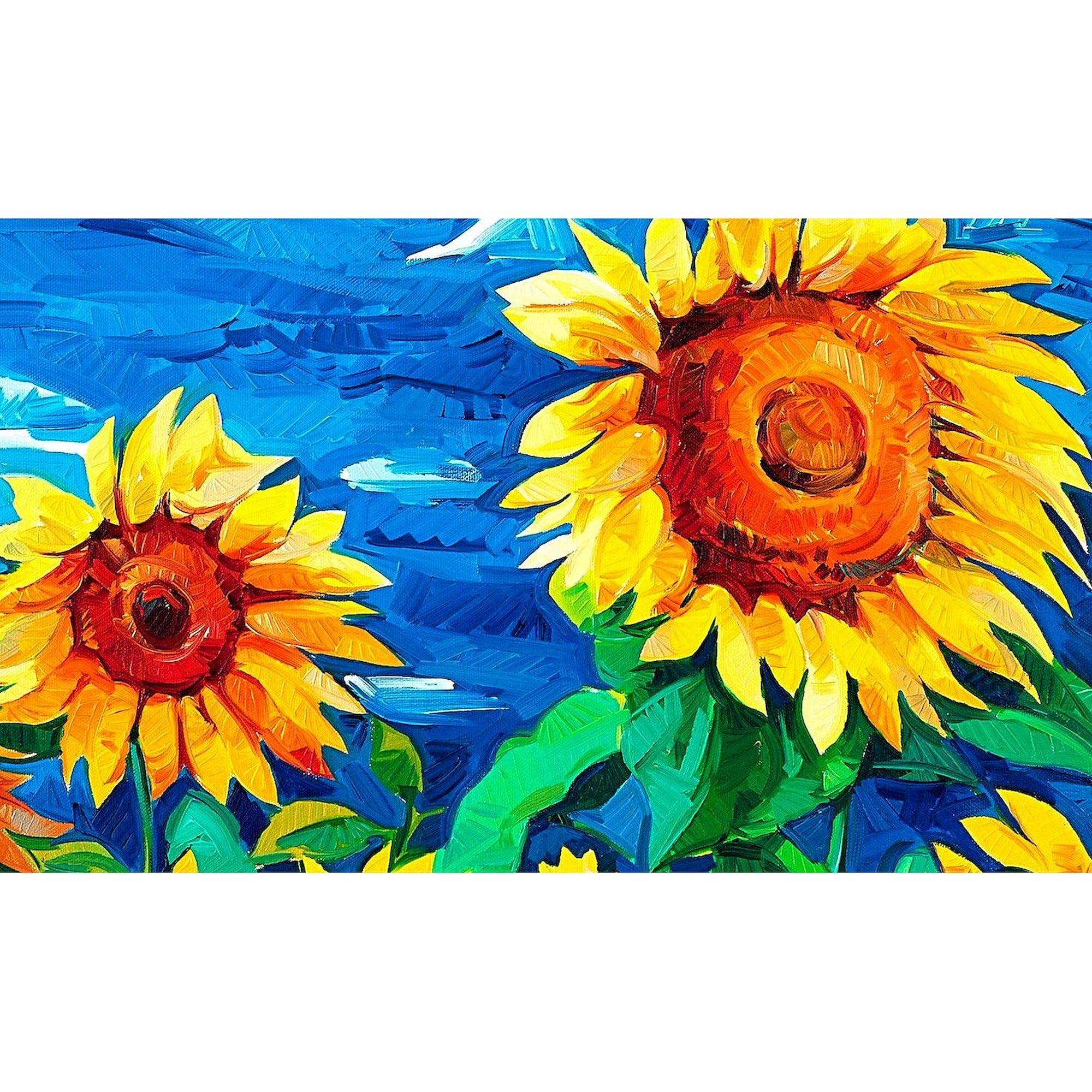 Sunflowers Painting Oval Car Bumper Stickers (10-Pack) - Waterproof Vinyl Decals for Cars, Laptops, Windows & DIY Crafts - Perfect for Home Decor, Gifts & Personalization