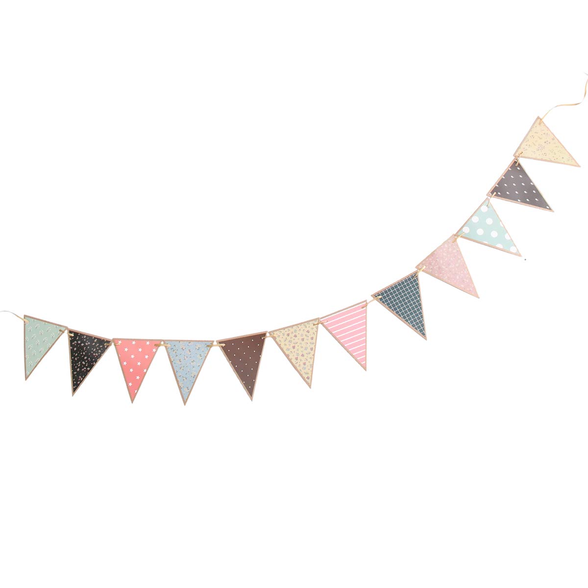 1 Piece Pull The Flag Fabric Triangle Flag - Cotton Triangle Banner for Birthday, Engagement Party, Wedding & Baby Shower - Happy Birthday Pennant Flags - Perfect for Indoor & Outdoor Decorations