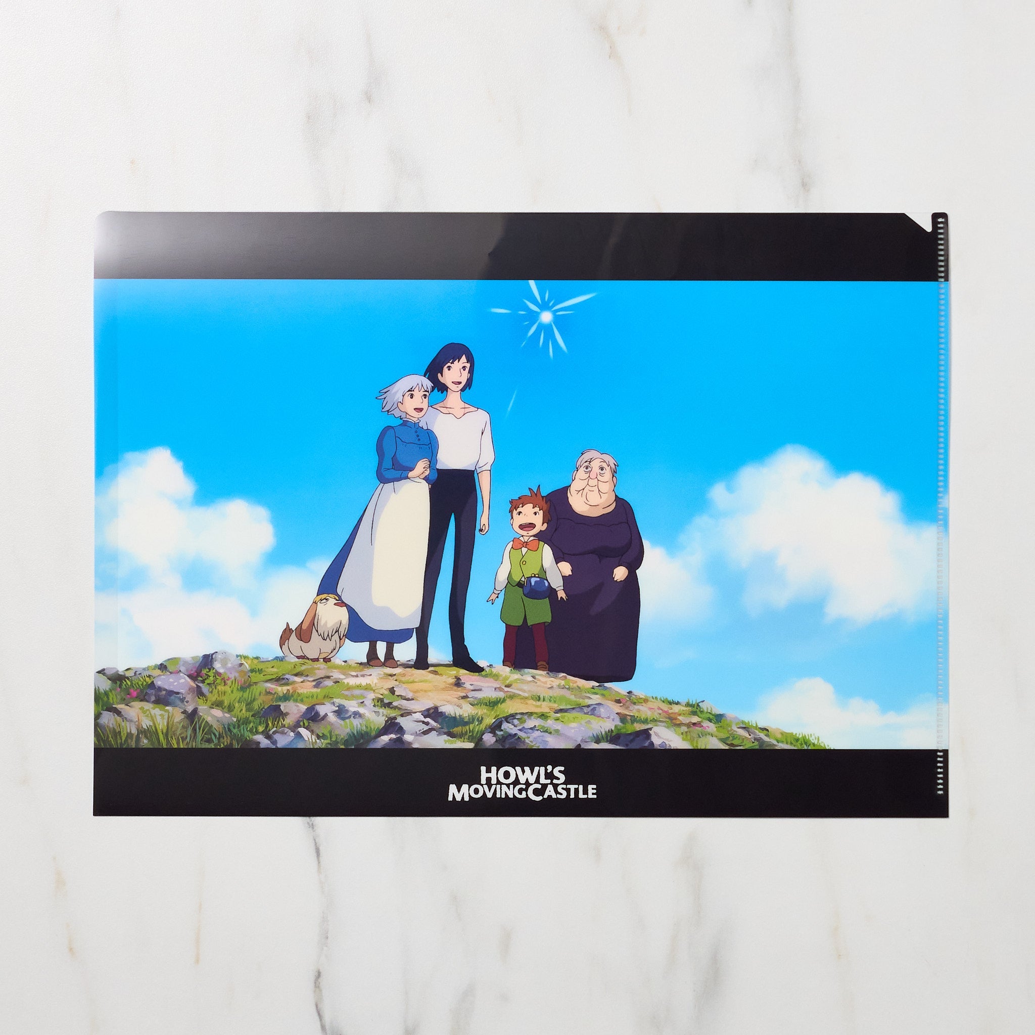 Studio Ghibli Howl's Moving Castle Scenes A4 Clear File Folder - Anime Collectible Document Organizer for Office, School, and Home Use