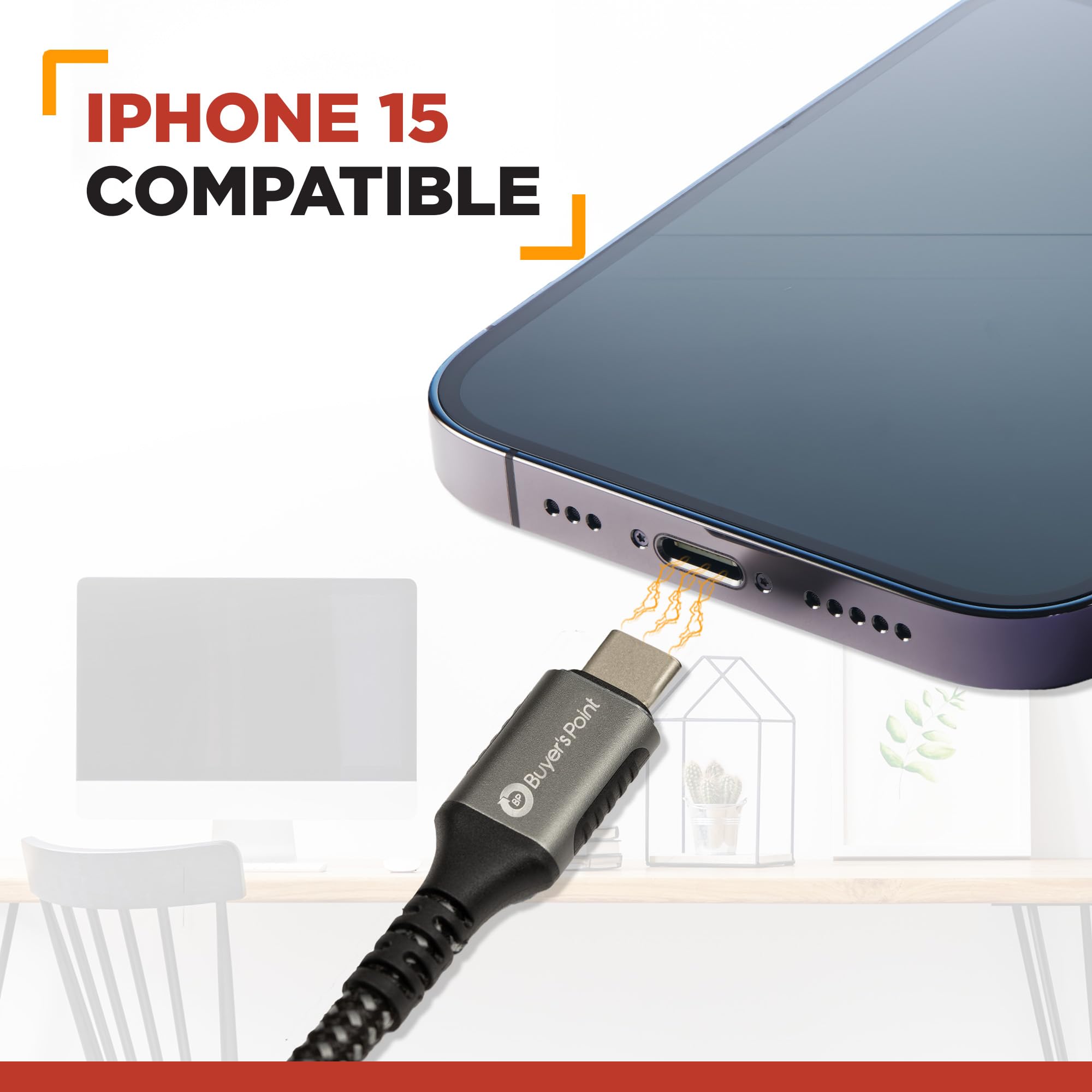 Buyer's Point USB C 4 Cable 3.3ft/1m - 40Gbps High Speed & 240W Fast Charging - Thunderbolt 4/3 & USB 4 Compatible - Supports 8K/4K Displays - Perfect for MacBook Pro, iPad Pro, Gaming & Home Theater Setup - 1 Pack
